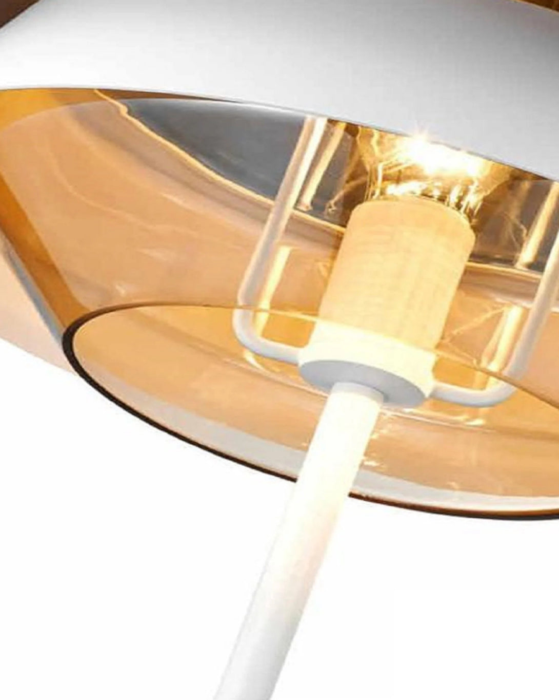 Copper Round Gold Colored Wide Flush Mount Light Table Lamp ANGIE HOMES