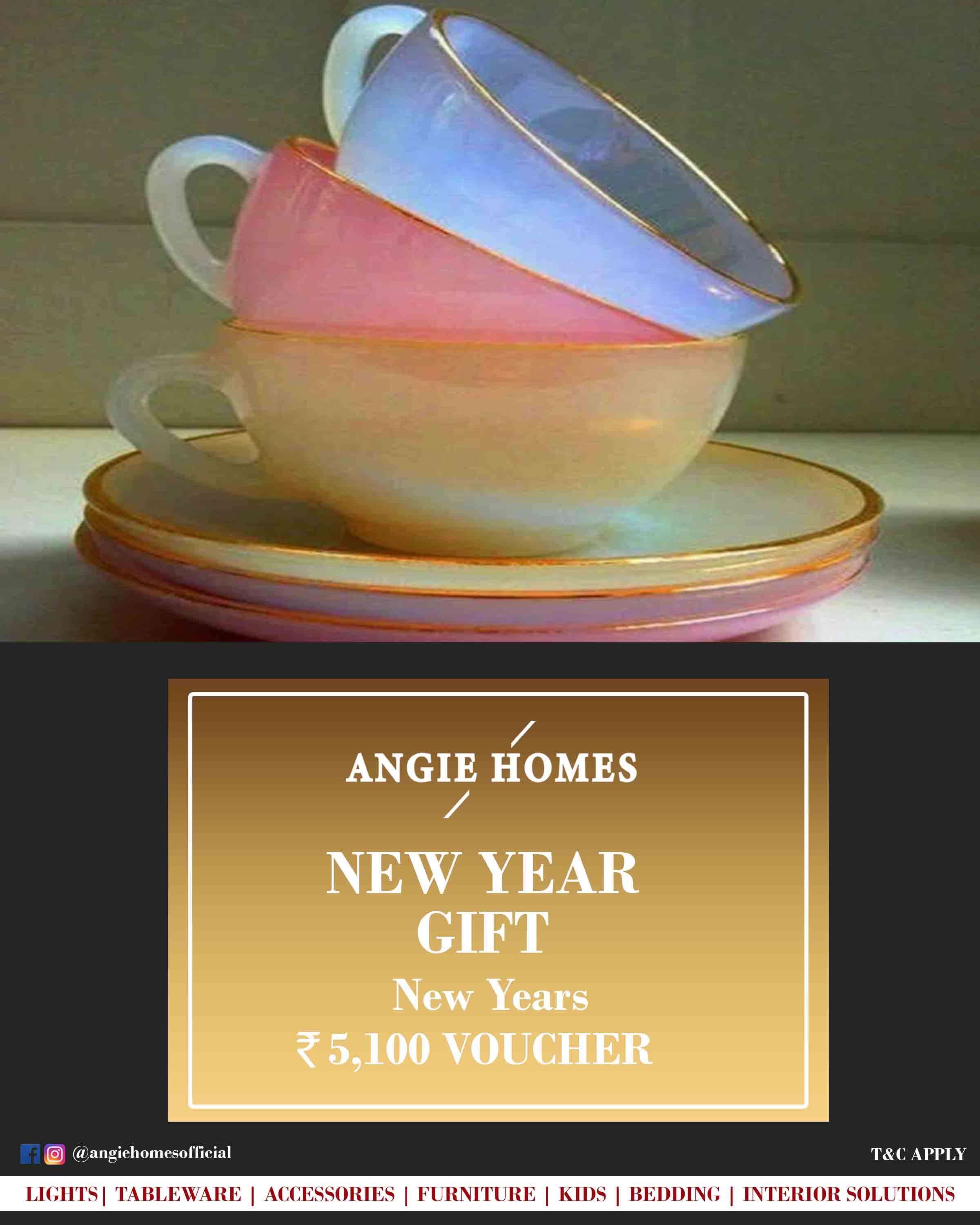 Online New Year Gift Card Voucher for Tableware ANGIE HOMES