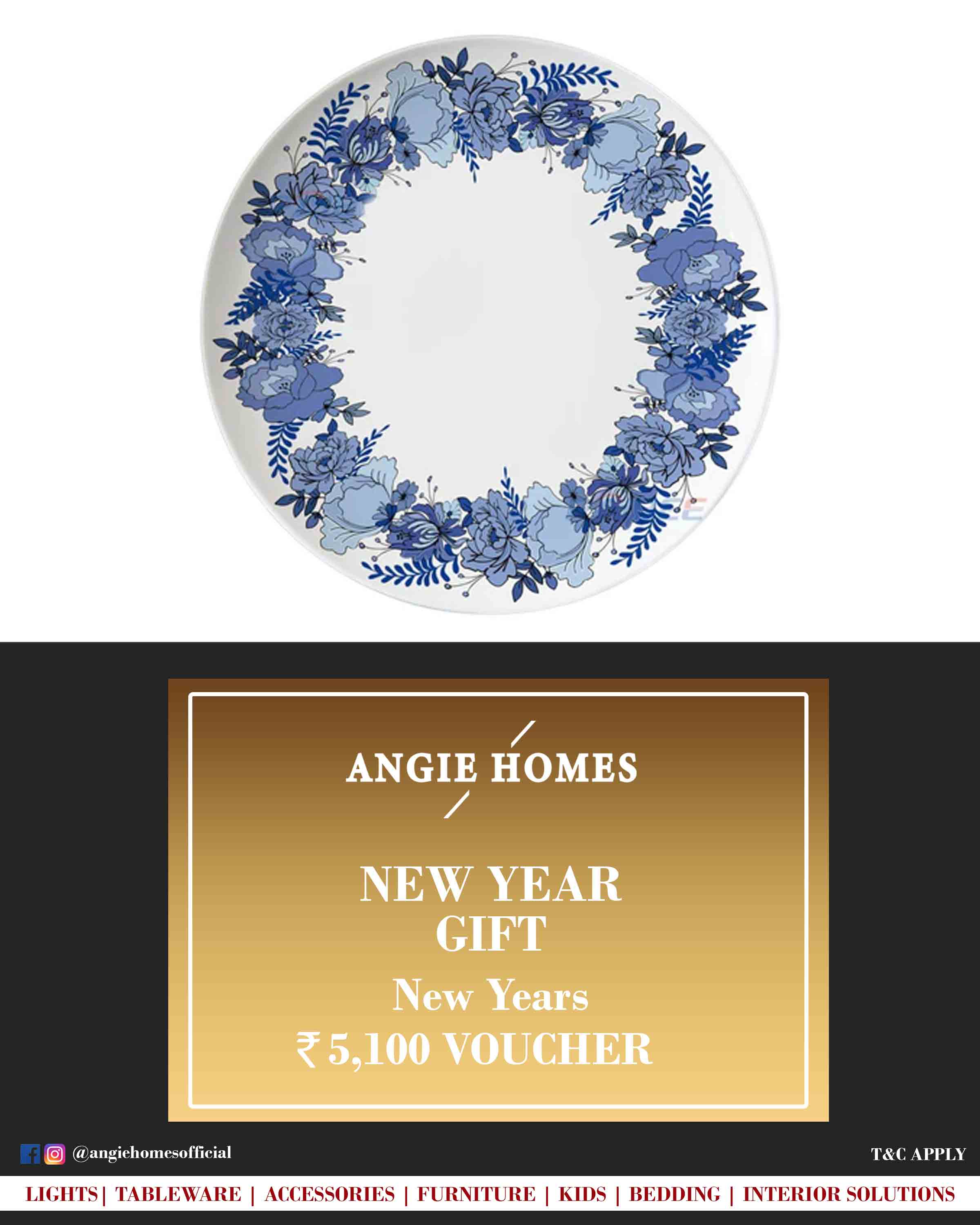 Online New Year Gift Card Voucher for Tableware ANGIE HOMES