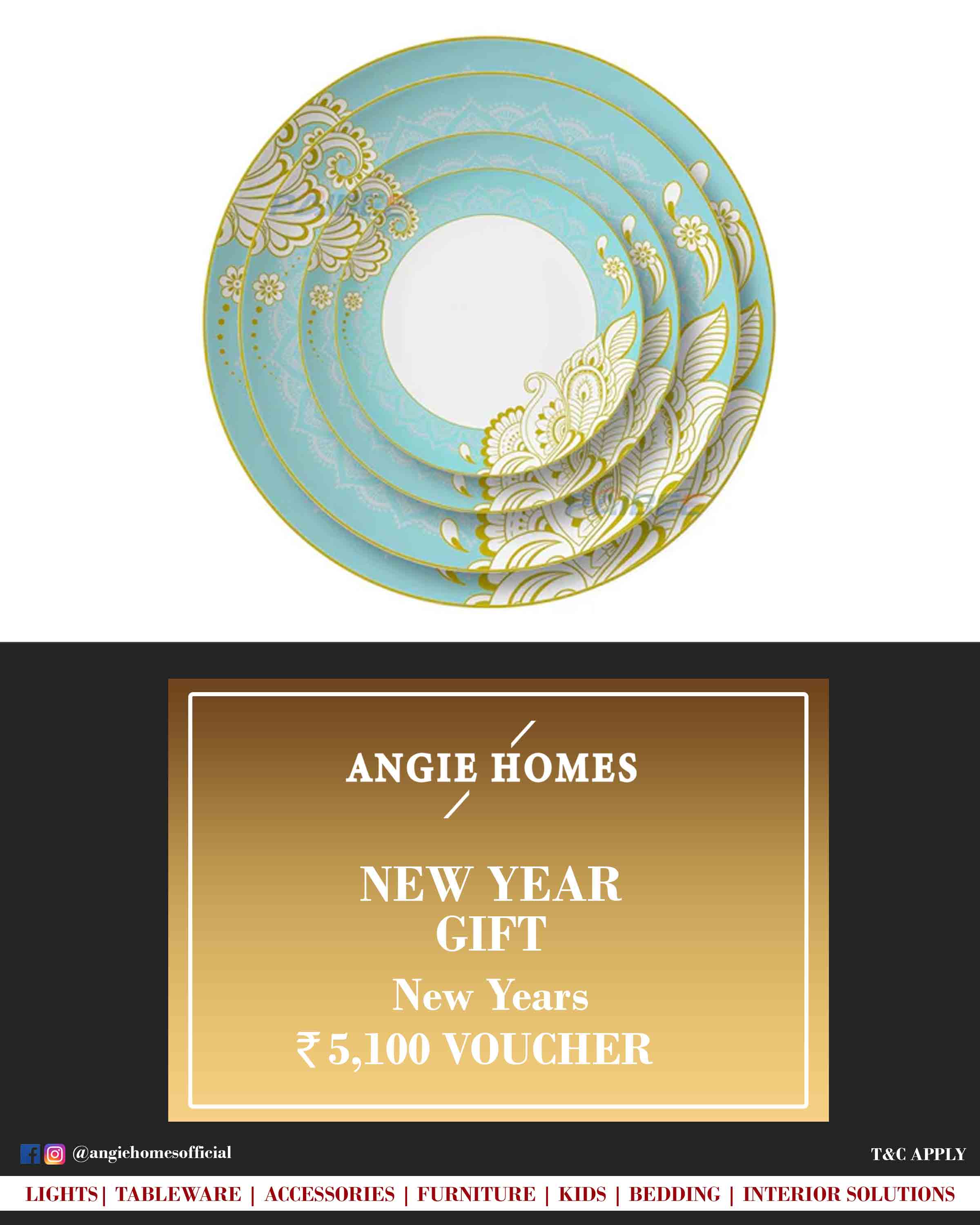 Online New Year Gift Card Voucher for Tableware ANGIE HOMES