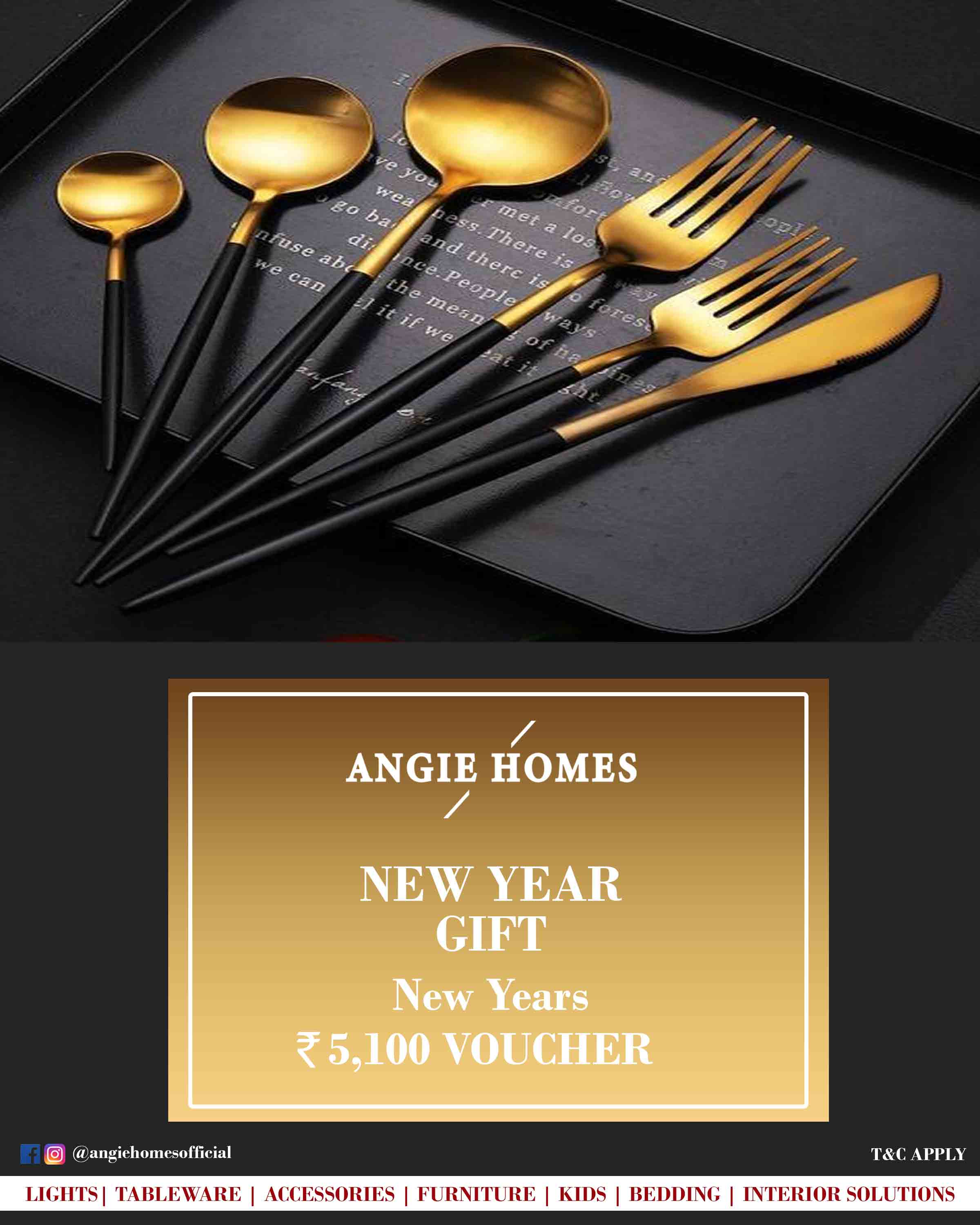 Online New Year Gift Card Voucher for Tableware ANGIE HOMES