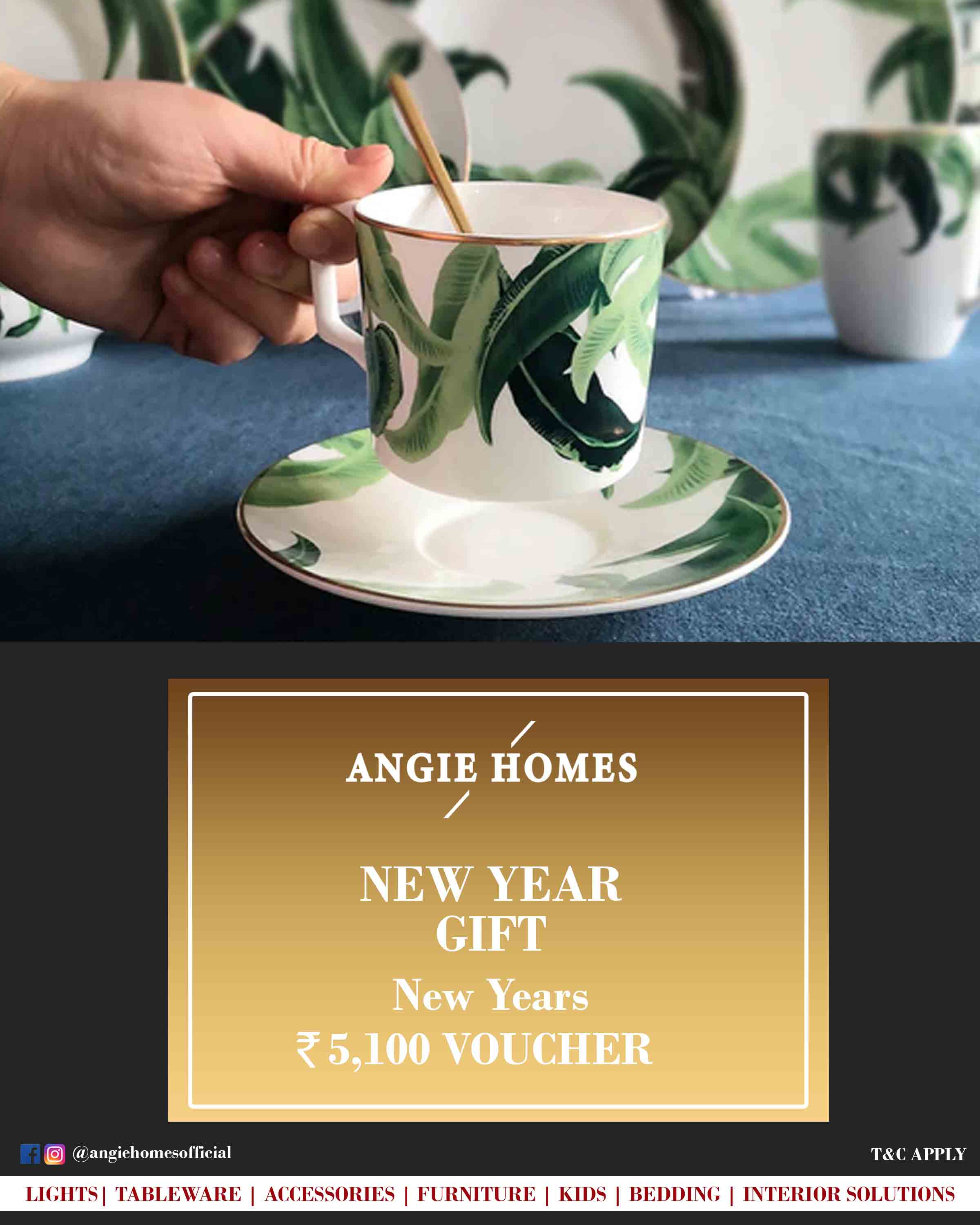 Online New Year Gift Card Voucher for Tableware ANGIE HOMES