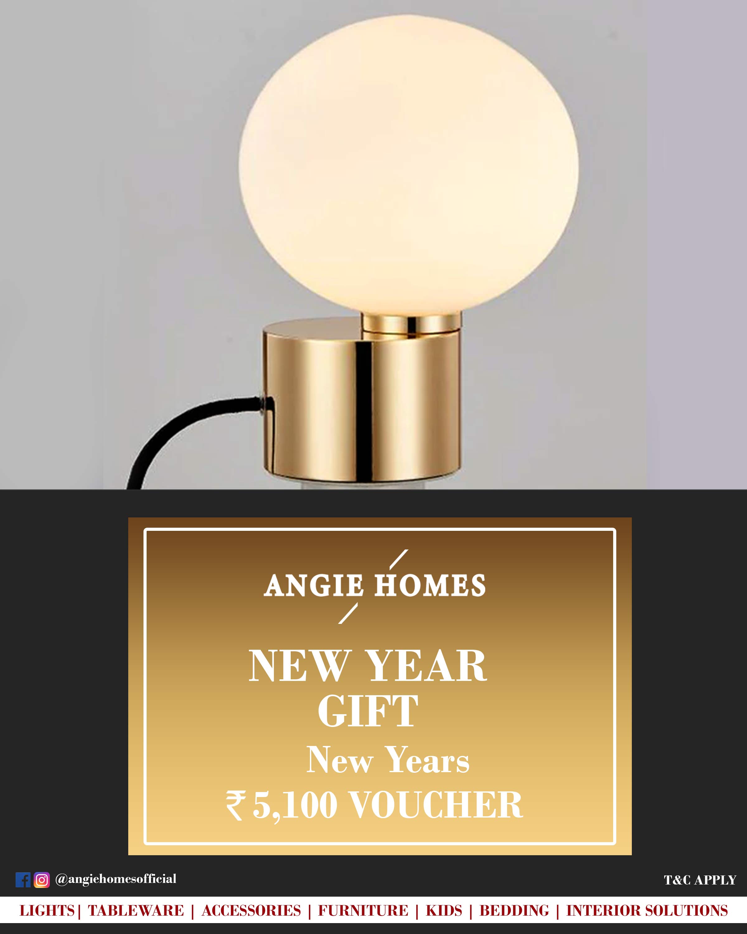 Online New Year Gift Card Voucher for Table Lamp ANGIE HOMES