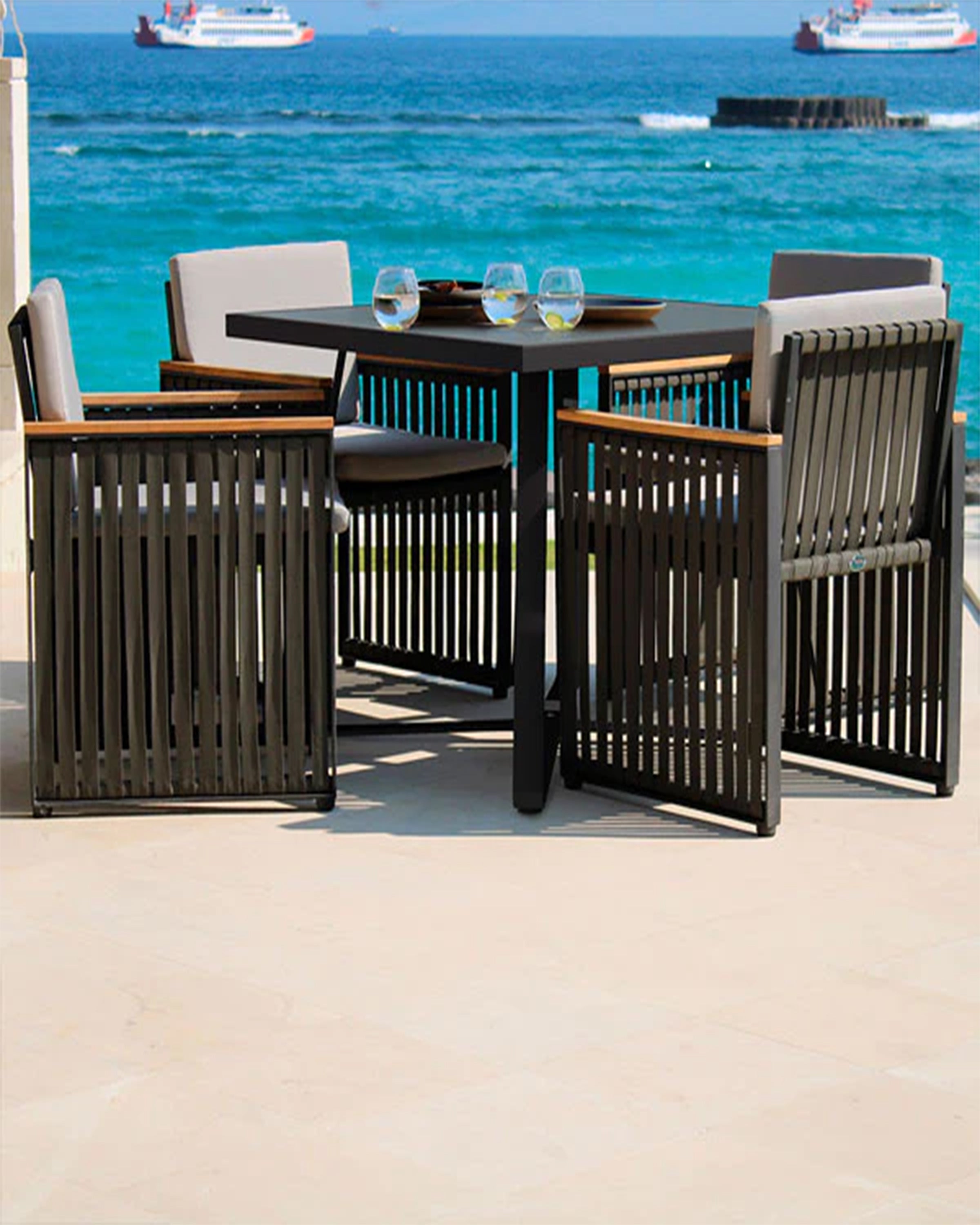 Banu Grey Dining Table - Out Door Furniture