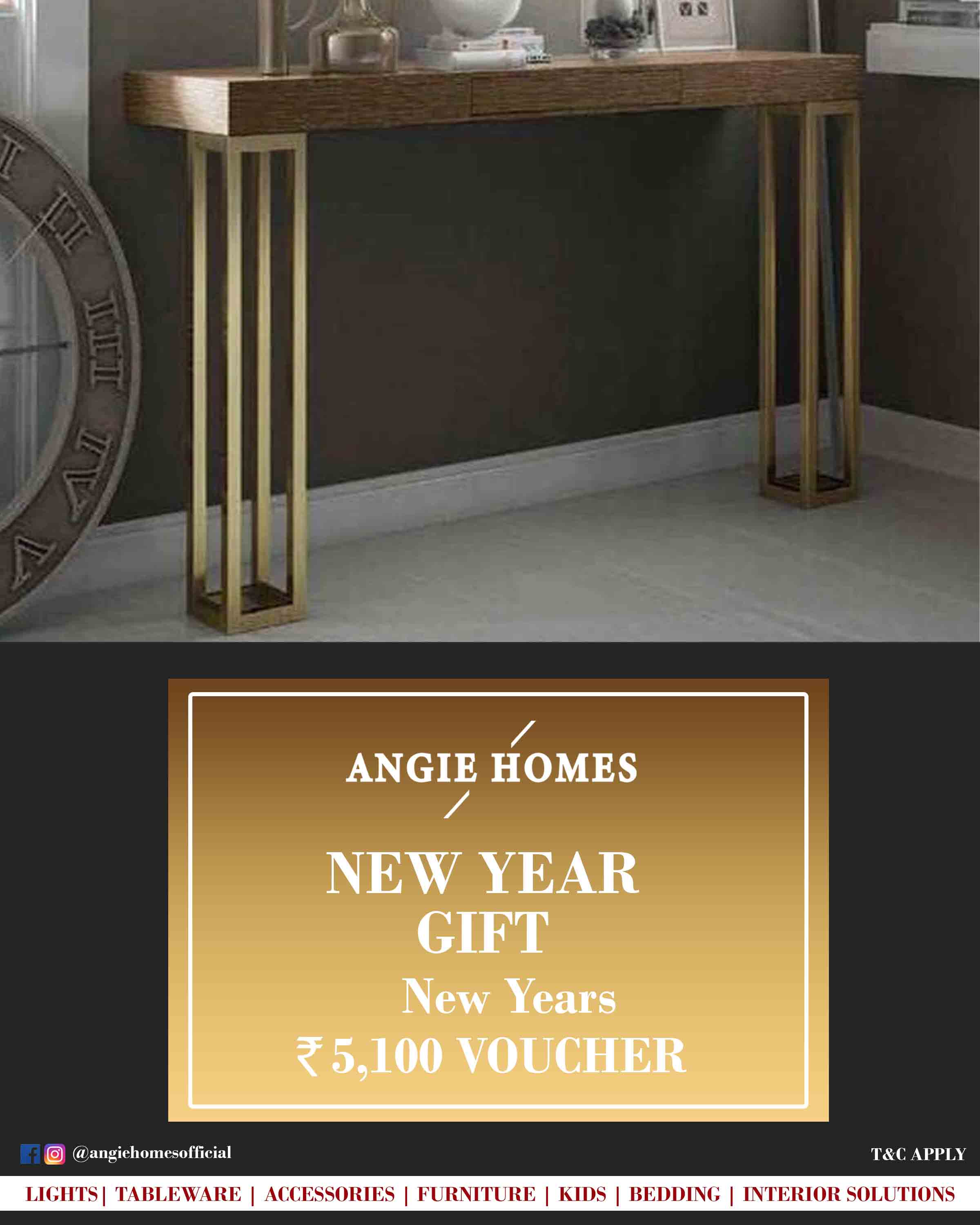 Online New Year Gift Voucher for Metal Table ANGIE HOMES