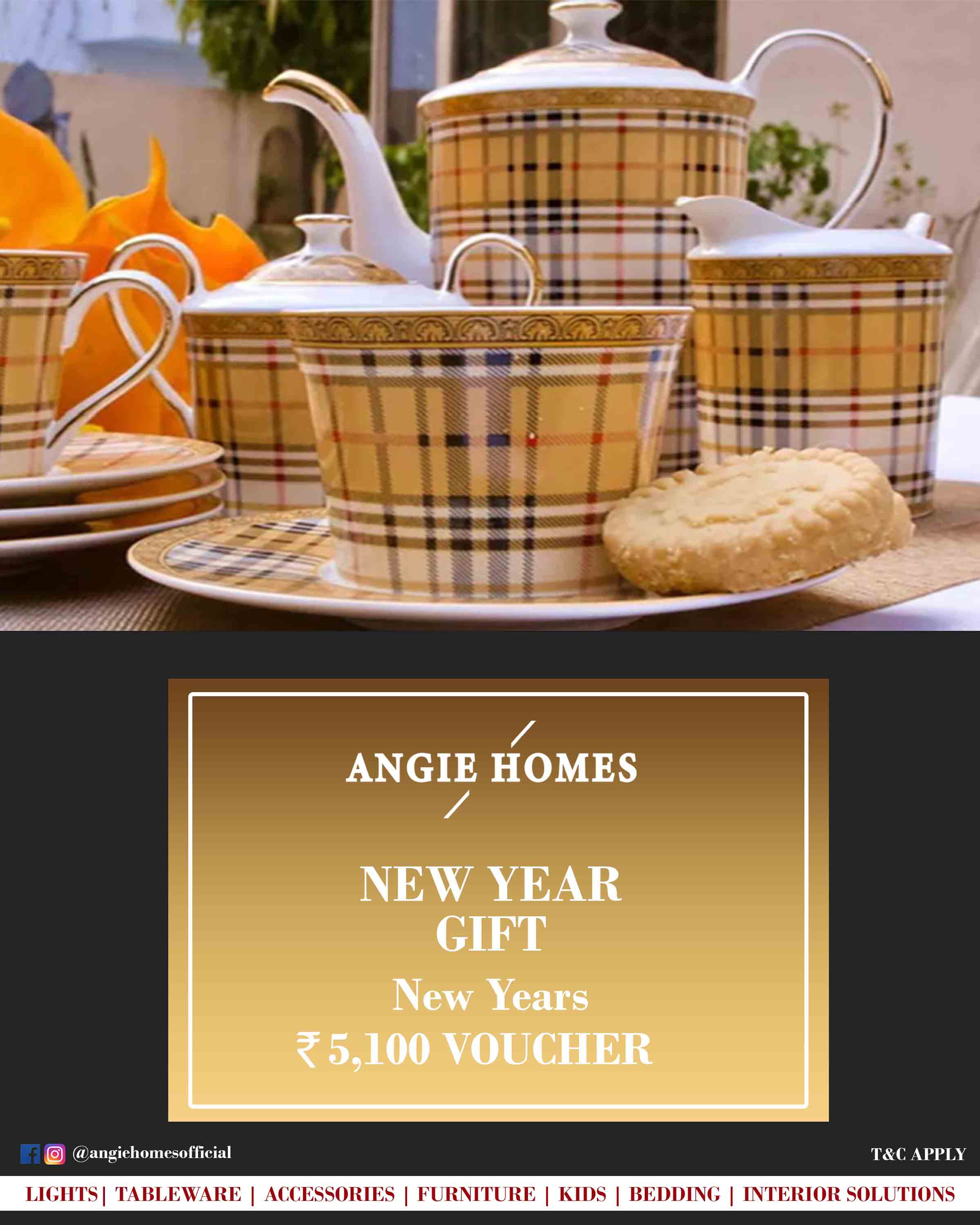 Online New Year Gift Voucher for Tableware | Tea Set ANGIE HOMES