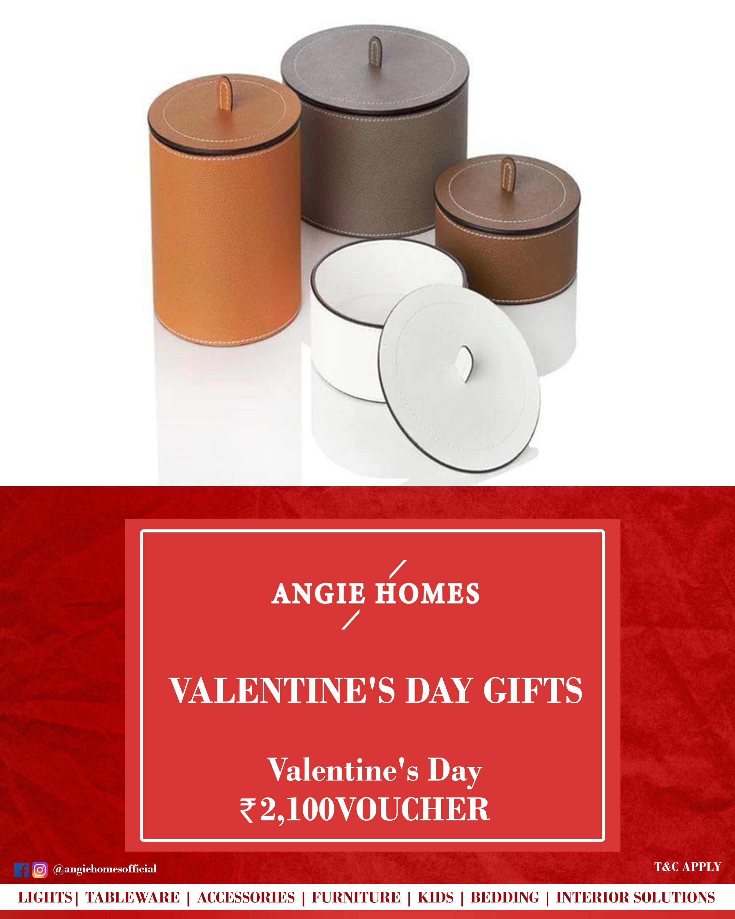 Online Happy Valentine's Day Gift Card Voucher for Storage Box ANGIE HOMES