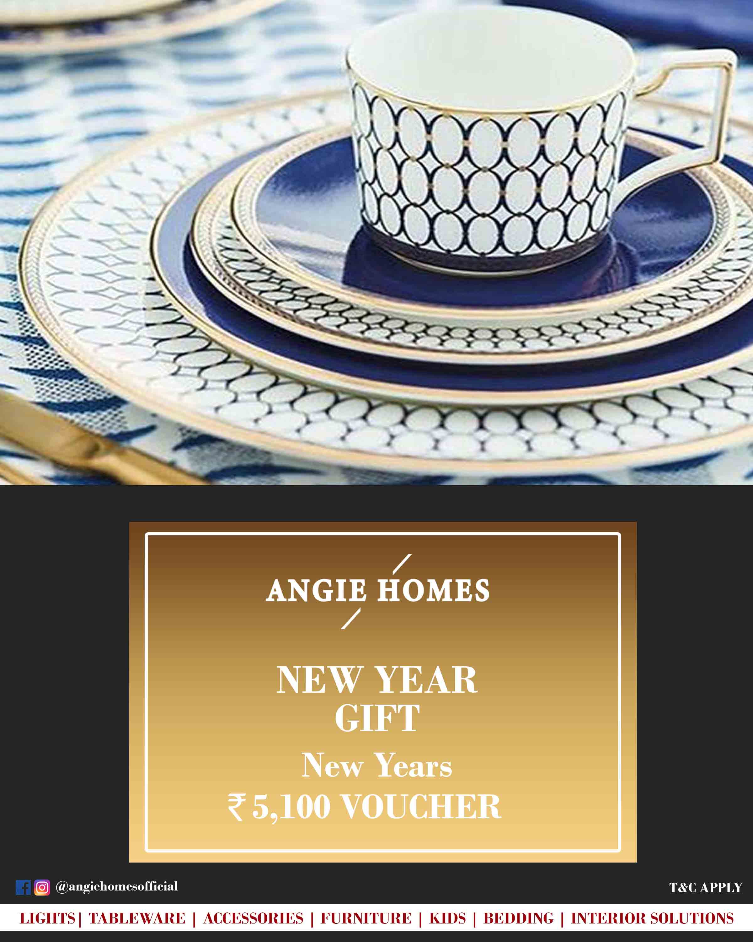 Online New Year Gift Card Voucher for Tableware ANGIE HOMES