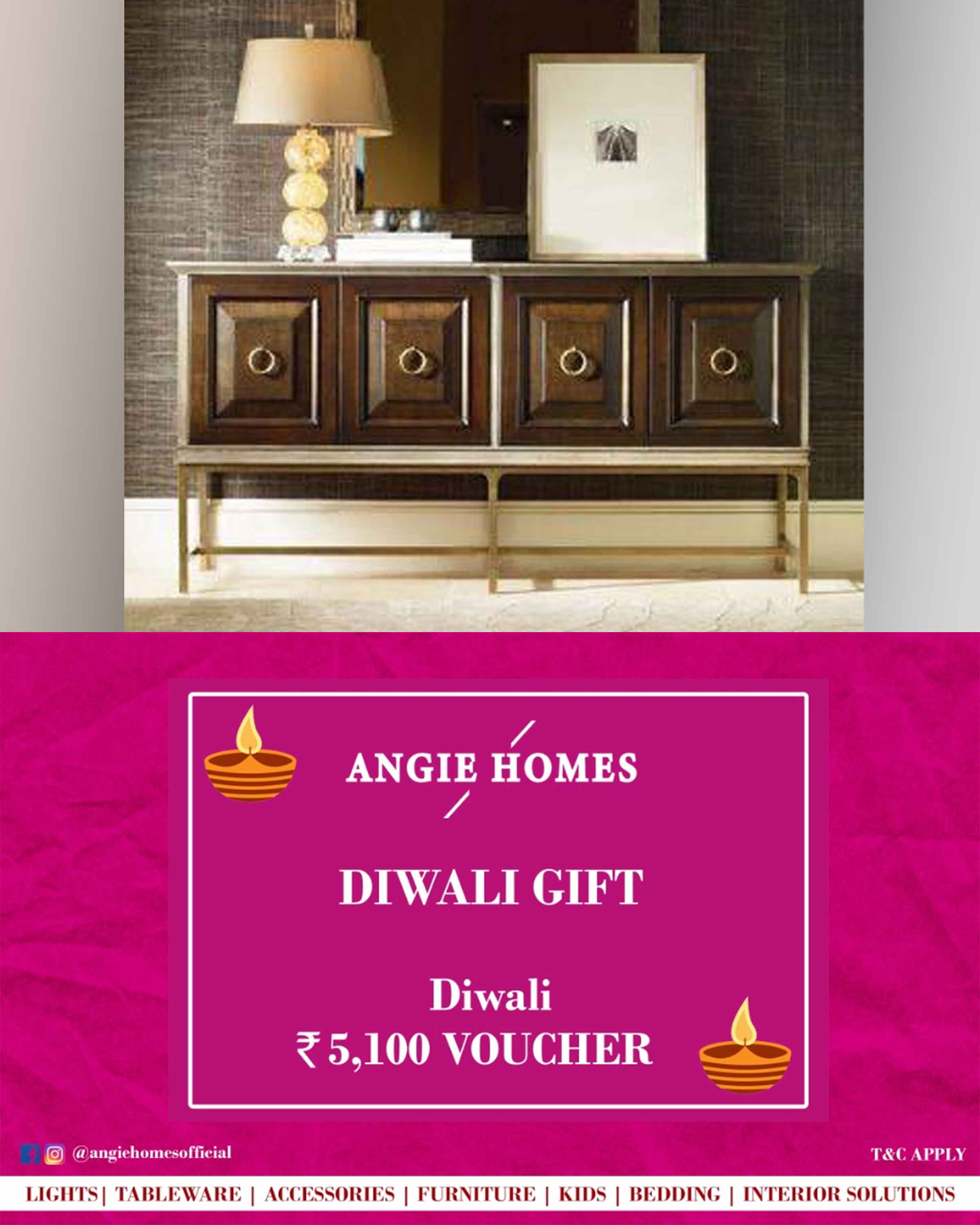 Online Diwali Gift Card Voucher for Rectangle Wooden Console | Furniture ANGIE HOMES