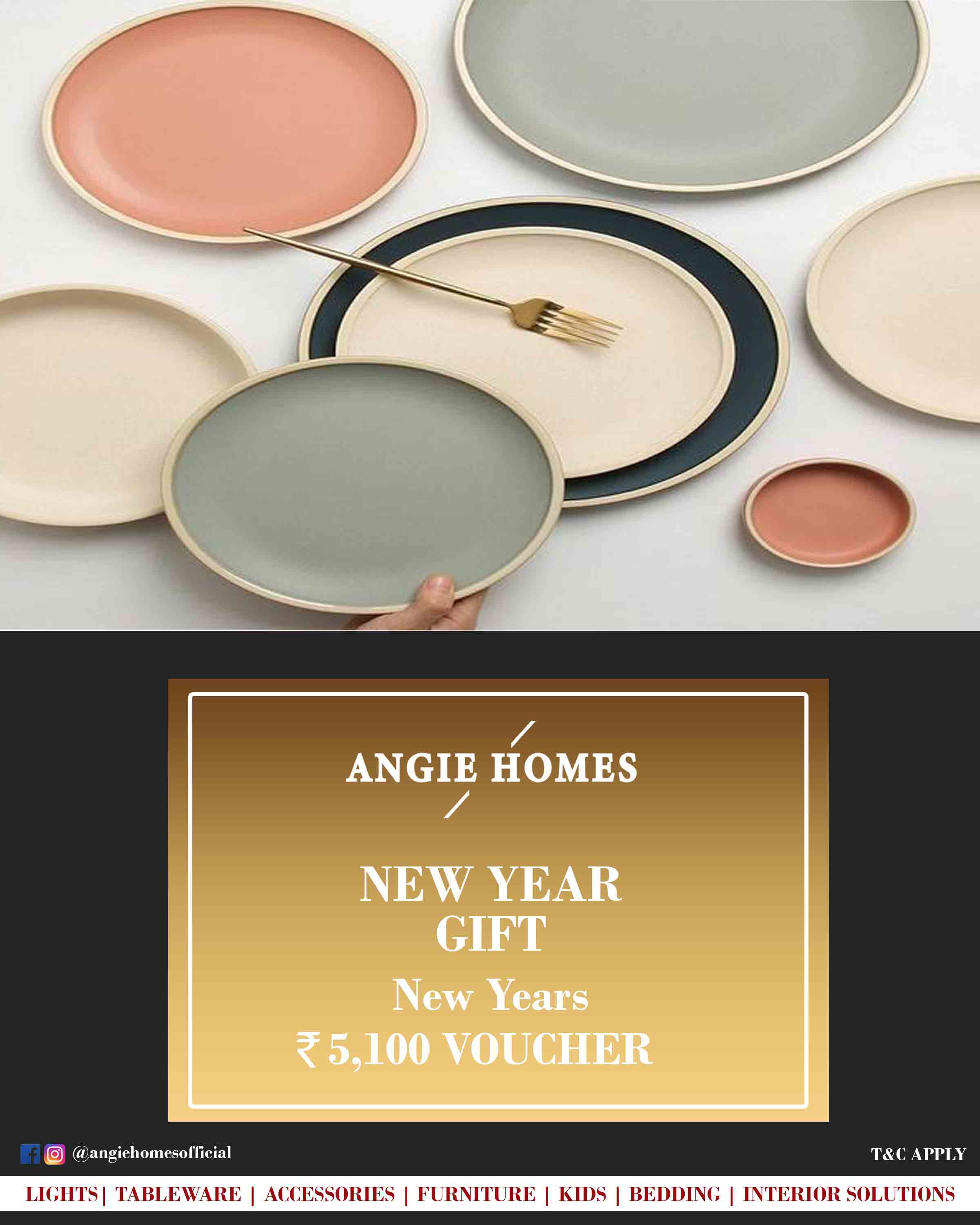 Online New Year Gift Card Voucher for Tableware ANGIE HOMES