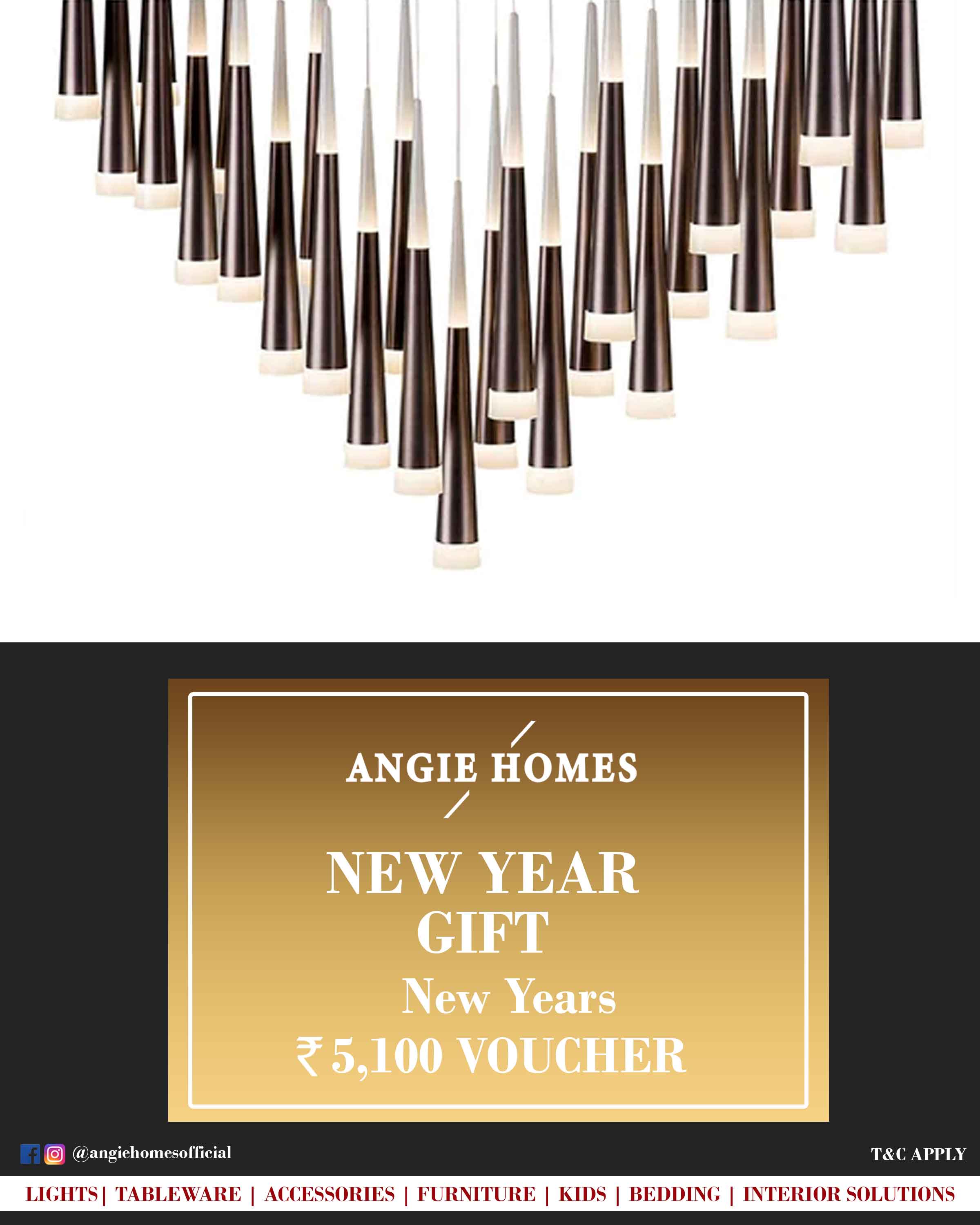 Online New Year Gift Card Voucher for Lovely Hanging Lights ANGIE HOMES