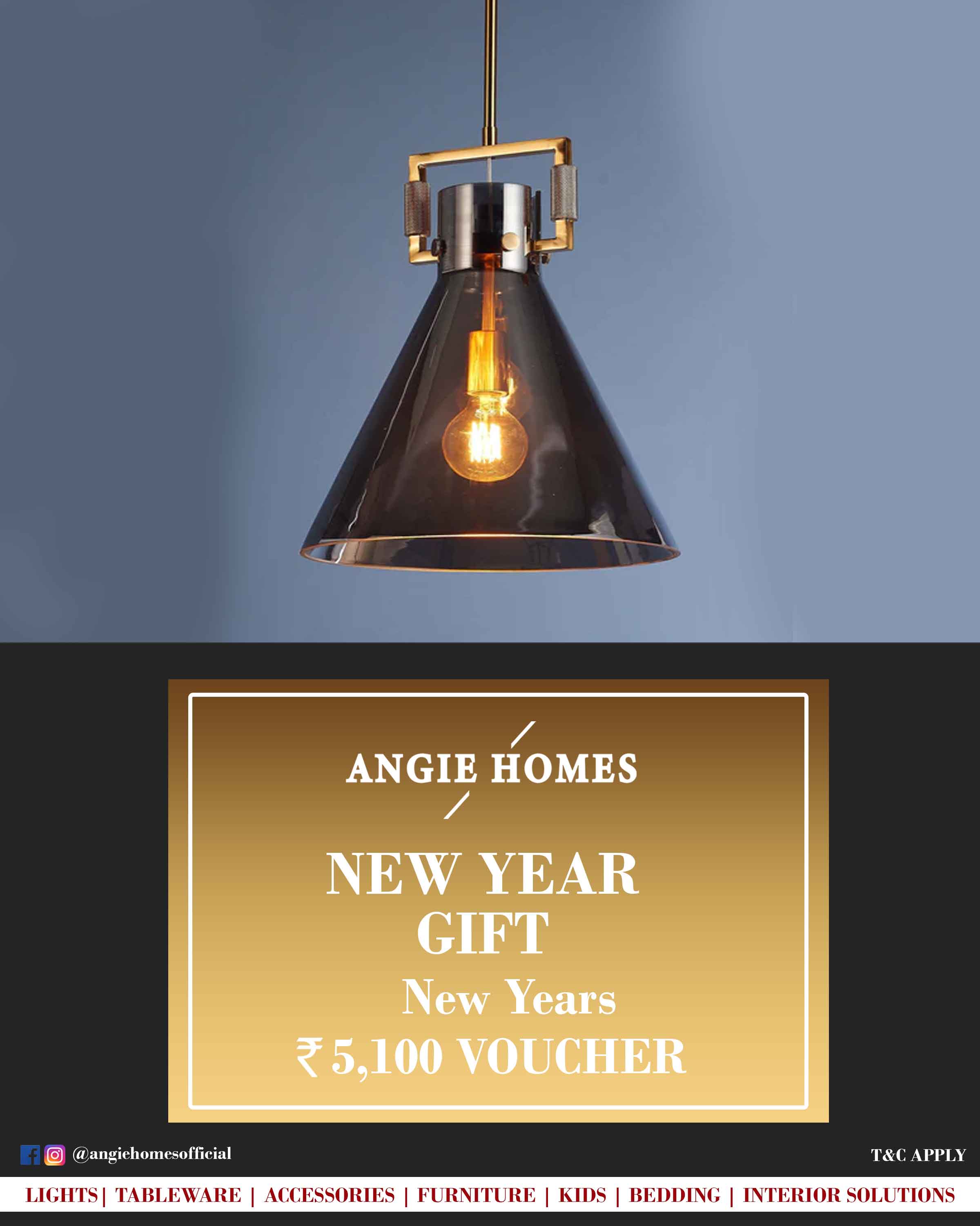 Online New Year Gift Voucher for Online Light | Hanging Light ANGIE HOMES