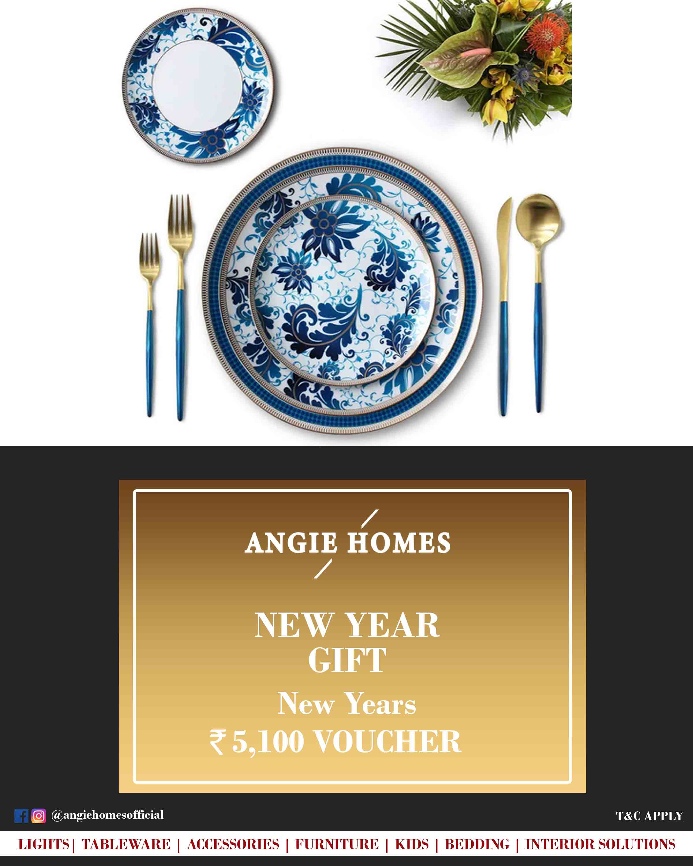 Online New Year Gift Card Voucher for Tableware ANGIE HOMES