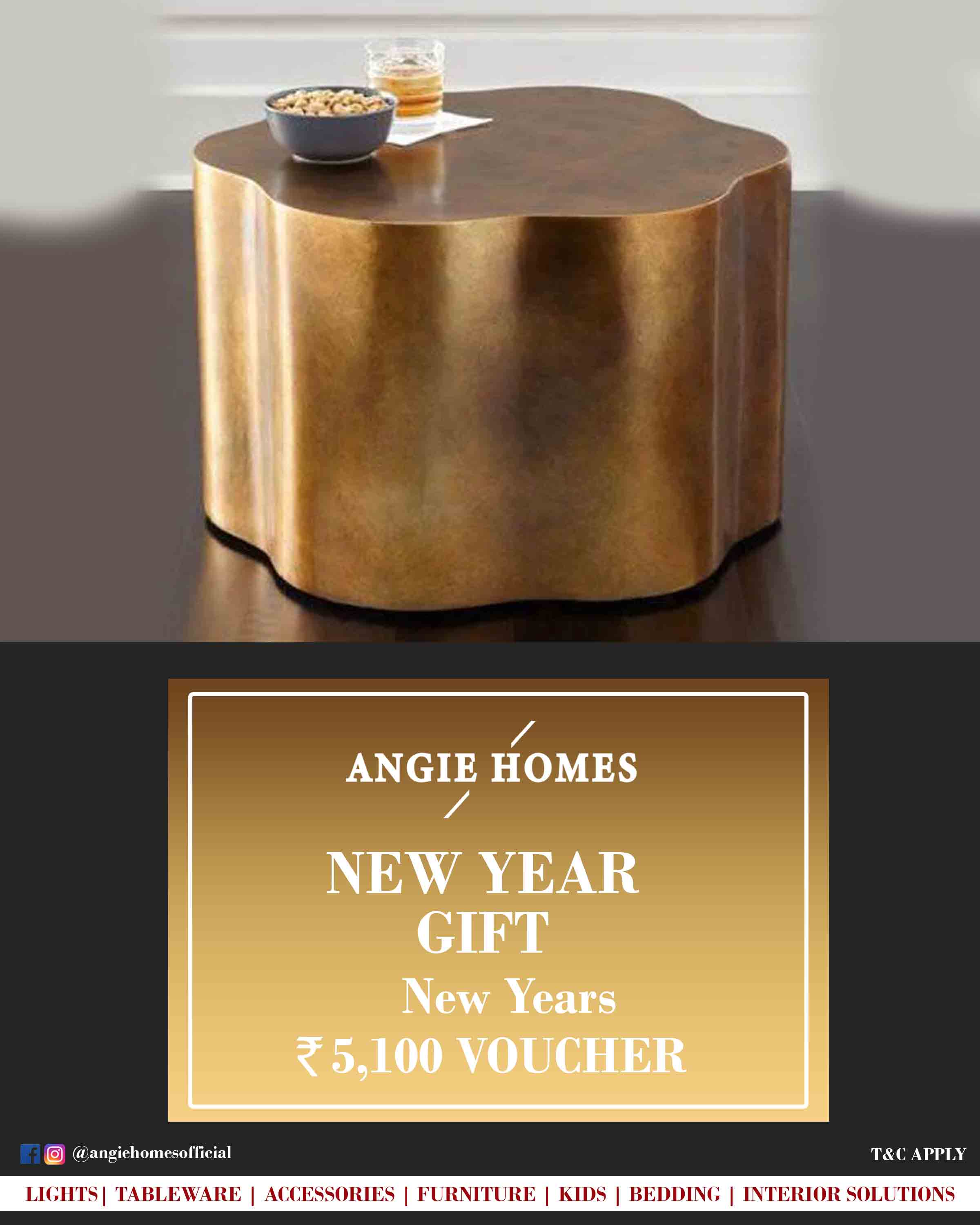 Online New Year Gift Voucher for Side Table- Angie Homes ANGIE HOMES