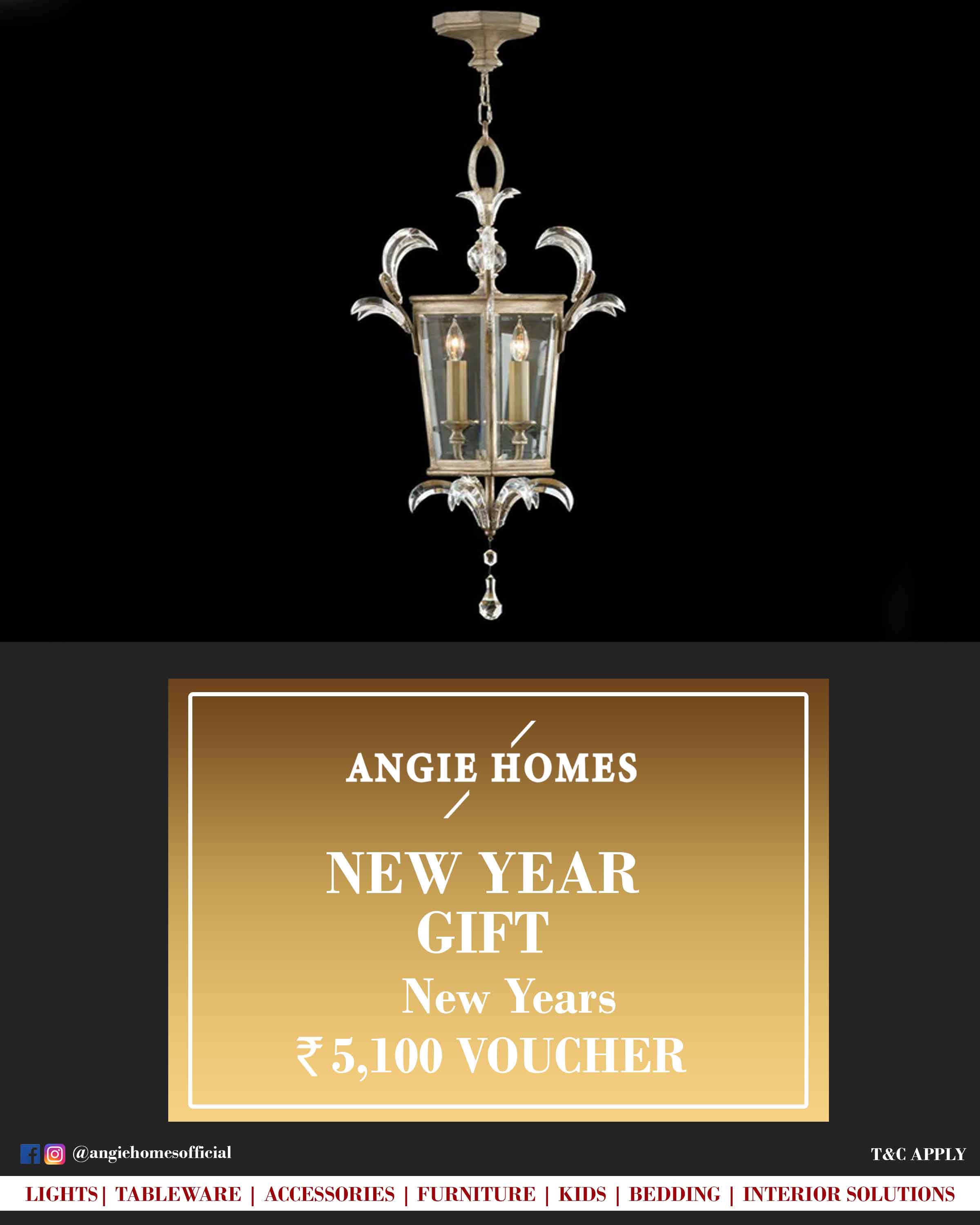 Online New Year Gift Card Voucher for Premium Hanging Lights ANGIE HOMES