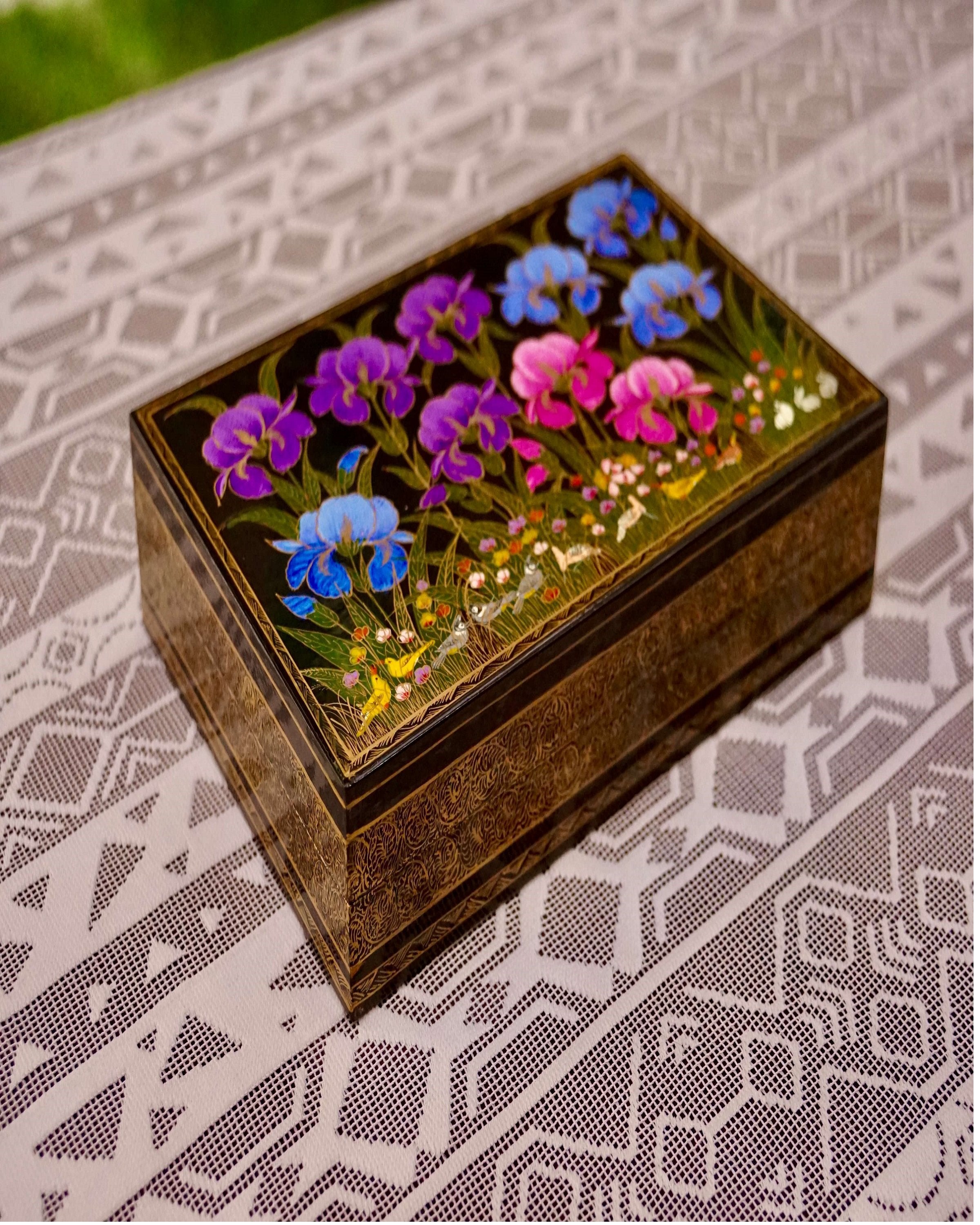 Kashmiri Art Paper Mache Gift Bowl Show Piece Decor Item Multicolor -  Natural Fibre Individual - GiftAbled