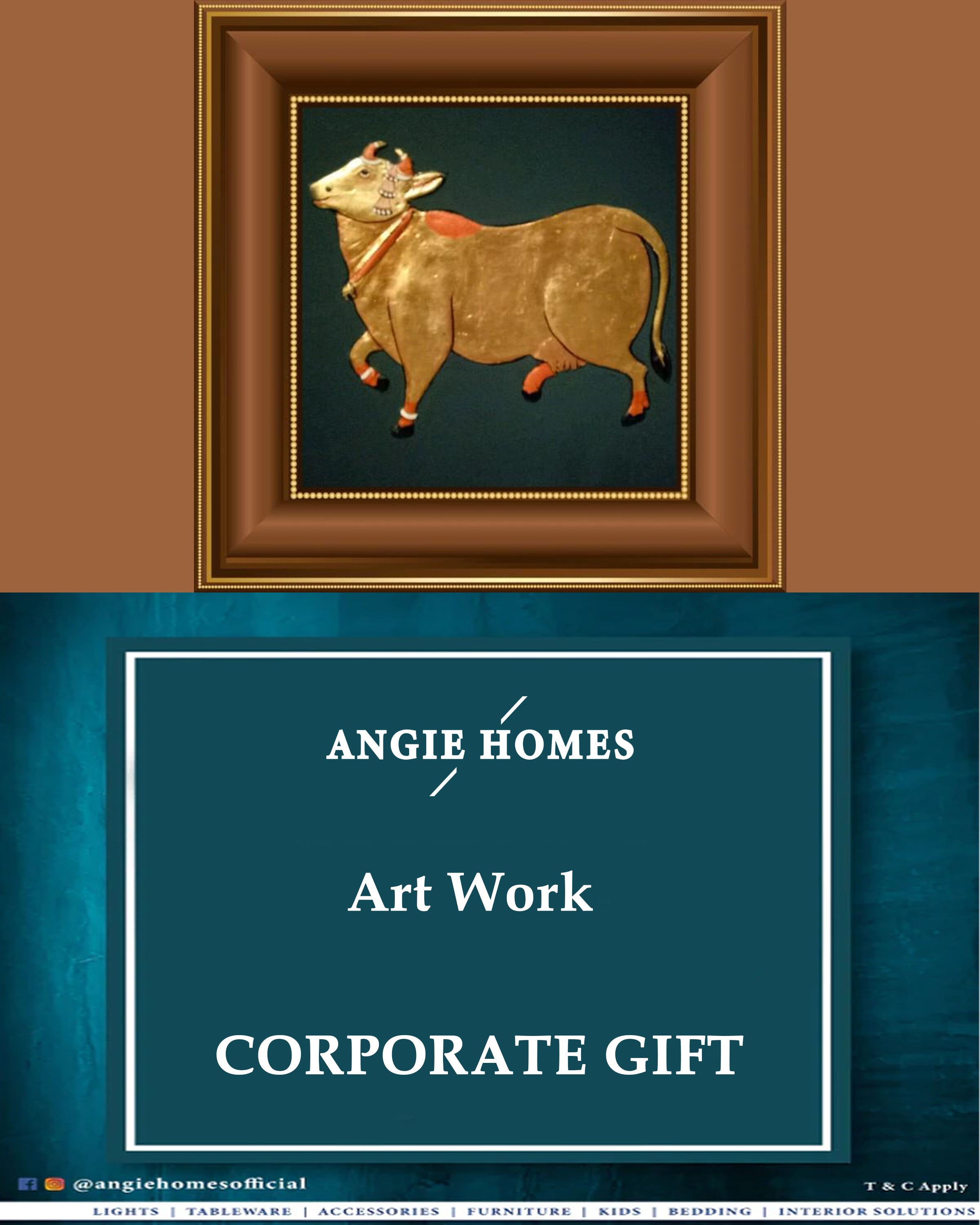 Cow Art Work for Wedding, House Warming & Corporate Gift ANGIE HOMES