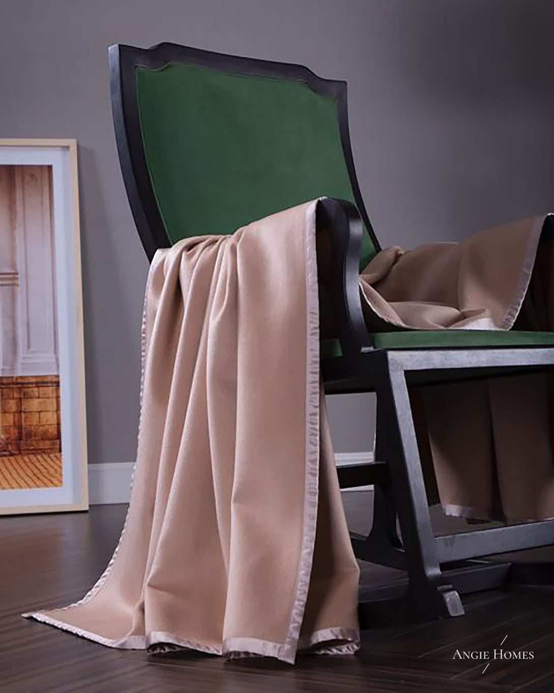 Luxury velvet yellow woolen throws & blankets