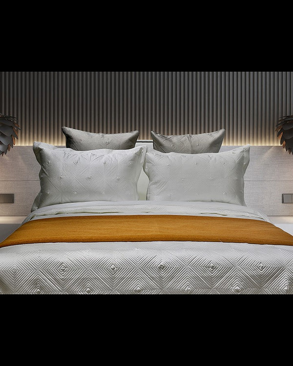 Luxury orange and grey bed set with pillow