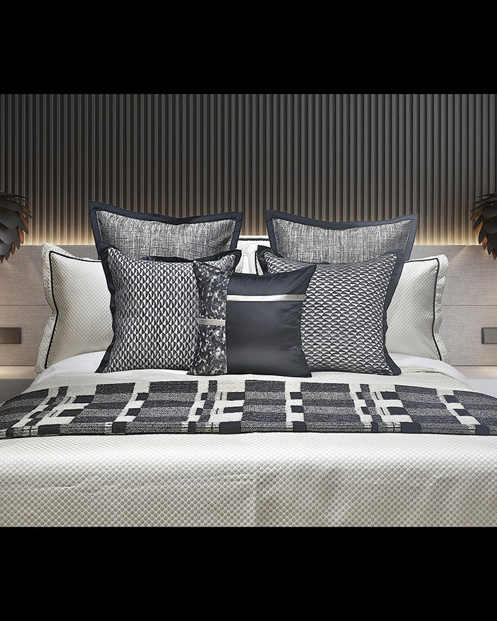 Luxury grey and white bed set with pillow