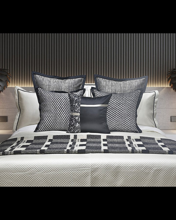 Luxury grey and white bed set with pillow