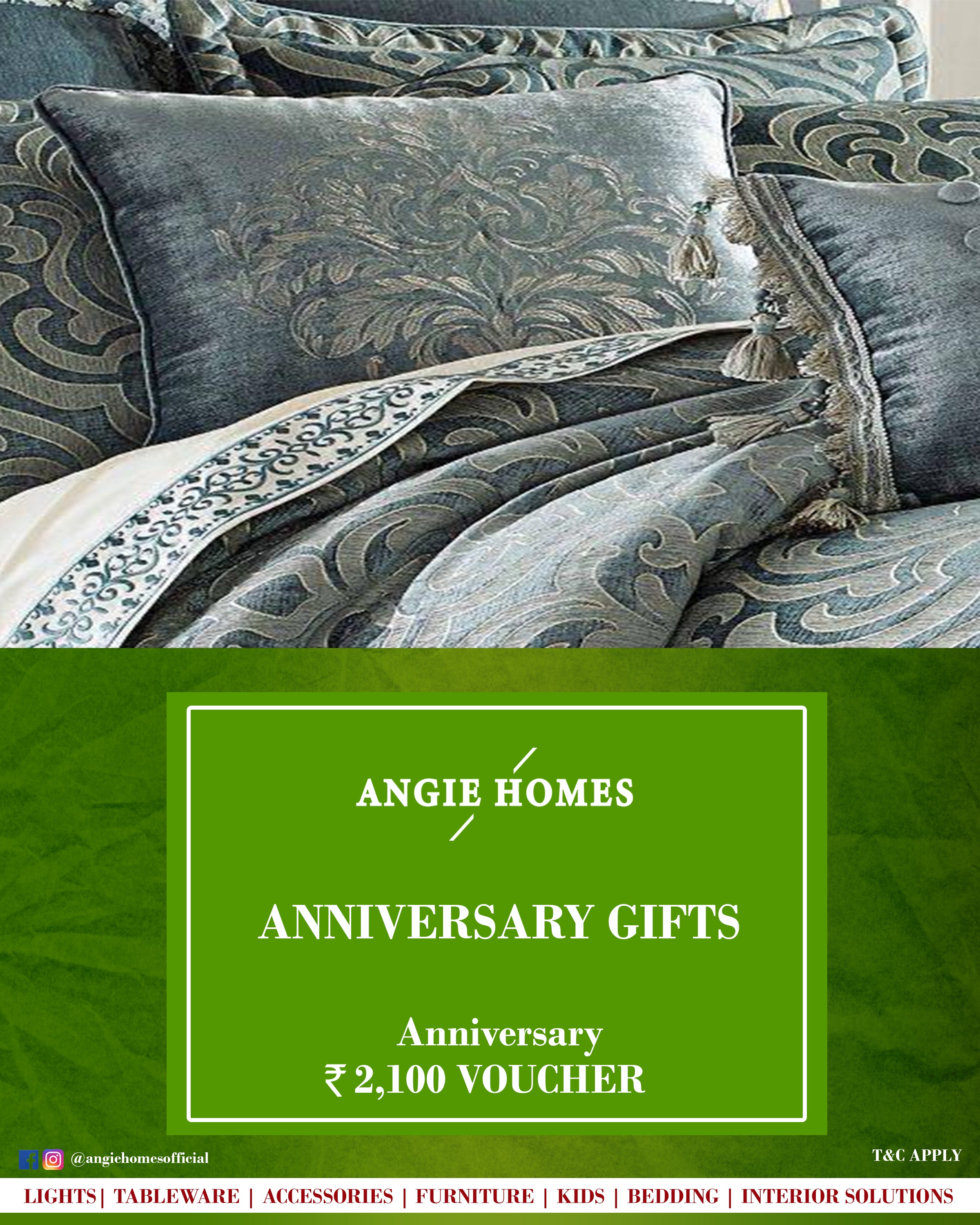 Online Bed Set | Anniversary Gift Card Vouchers - Angie Homes E-Gift Card