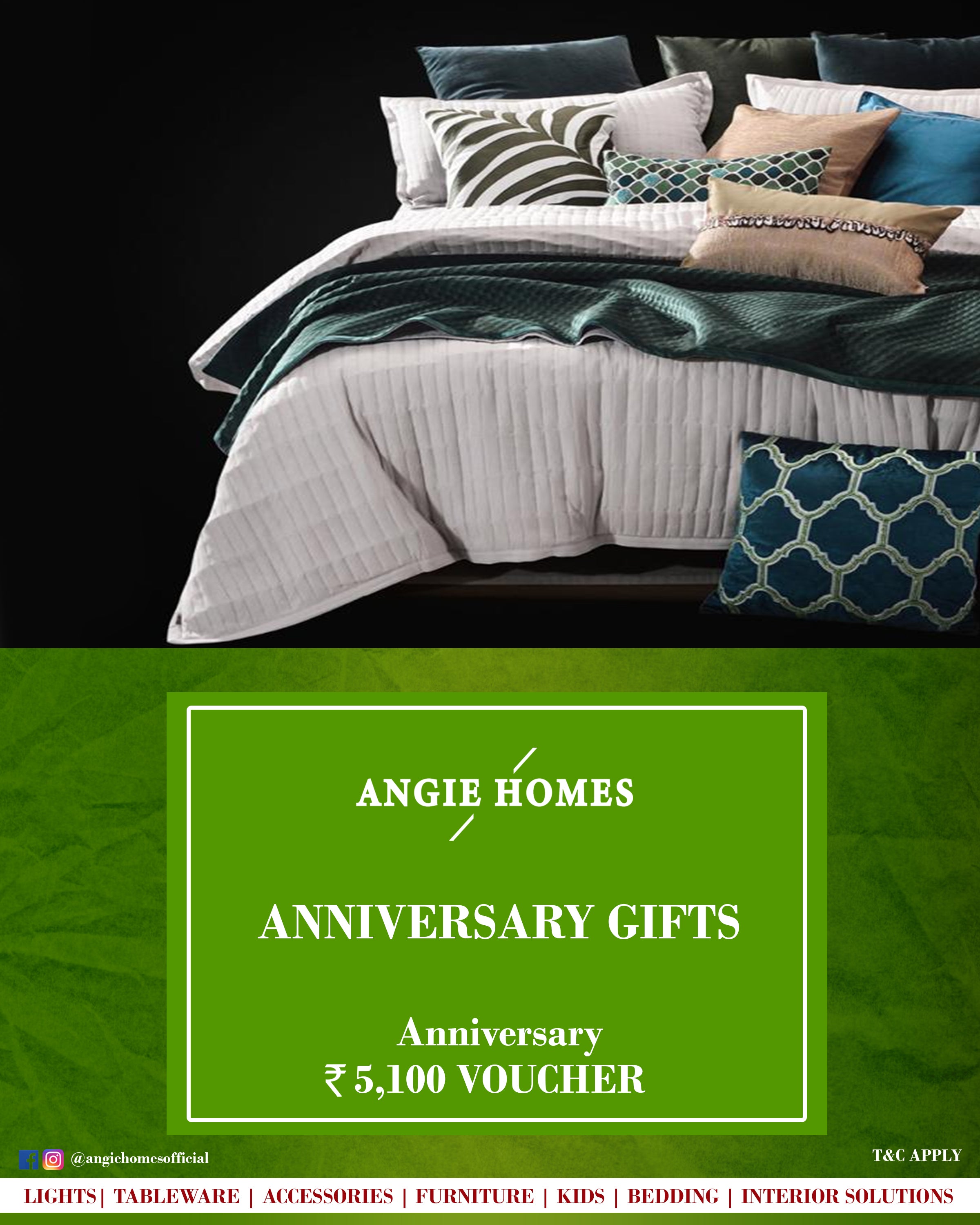Blue Bed Set Gift Vouchers for Couple's Anniversary - Angie Homes ANGIE HOMES