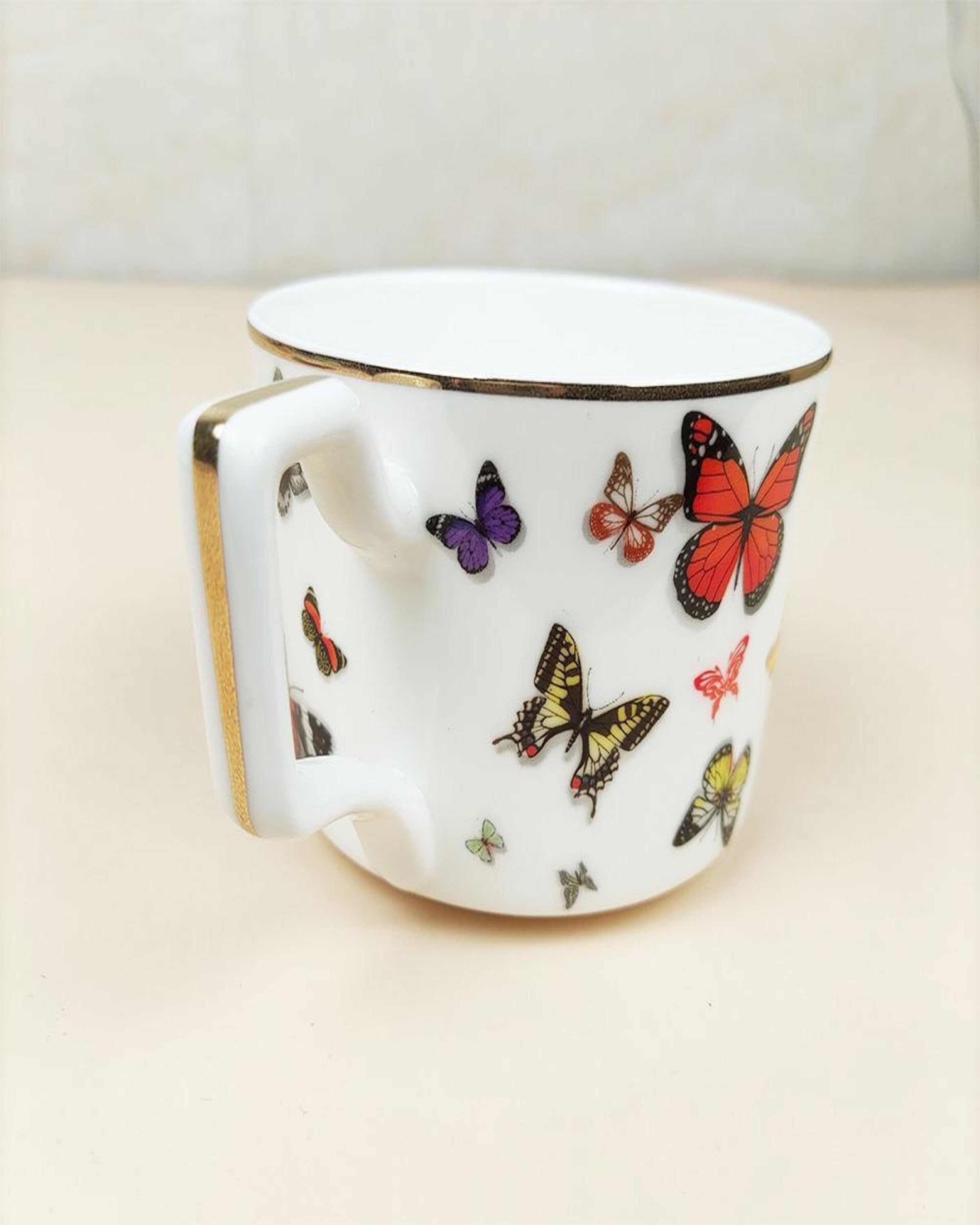 Buy Bone China Butterfly Printed Tea Cup Sets