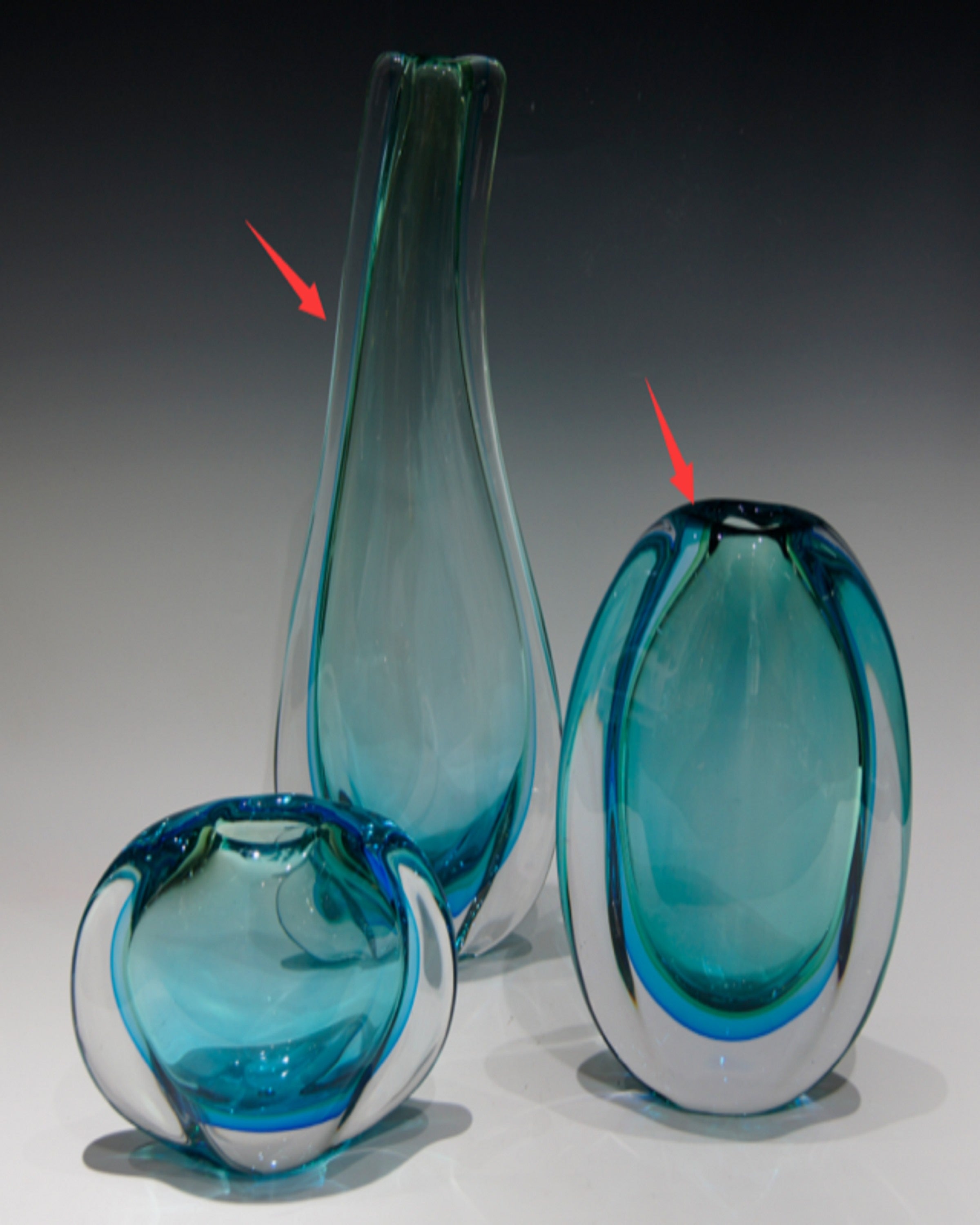 Luxury Aqua Blue Murano Vases