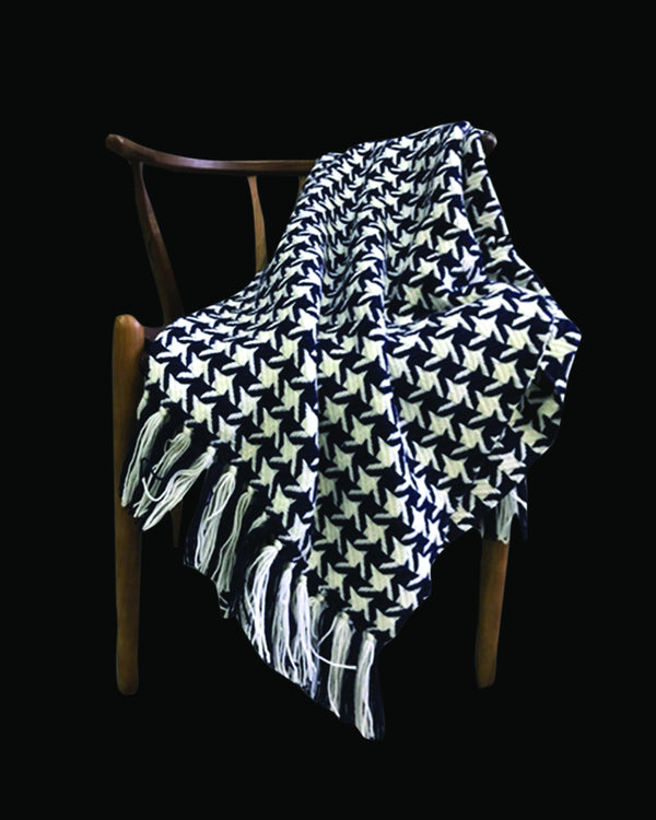 Checker Luxury Black & White Throw & Blanket
