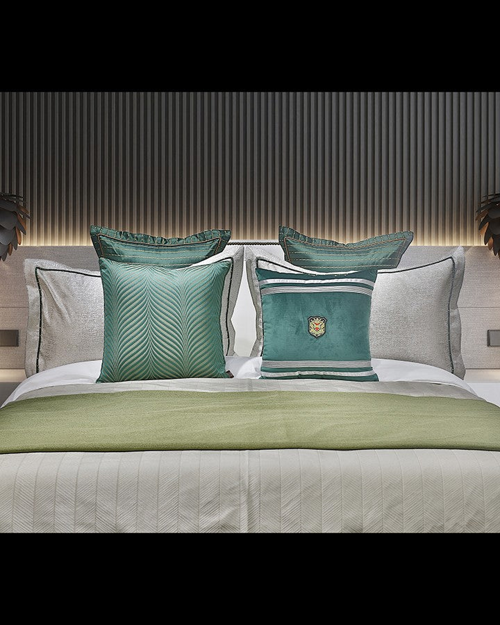 Luxury grey bed set with pillow