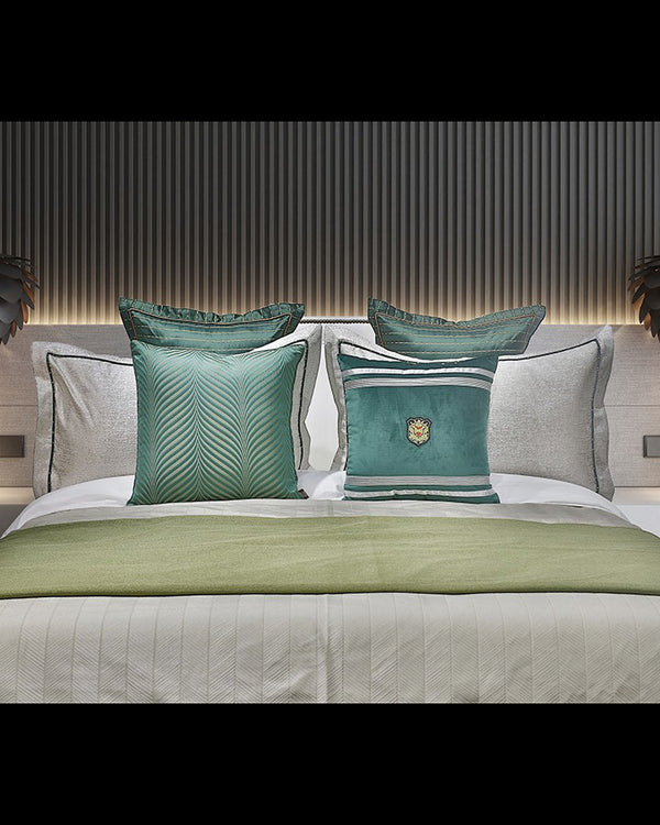 Luxury grey bed set with pillow