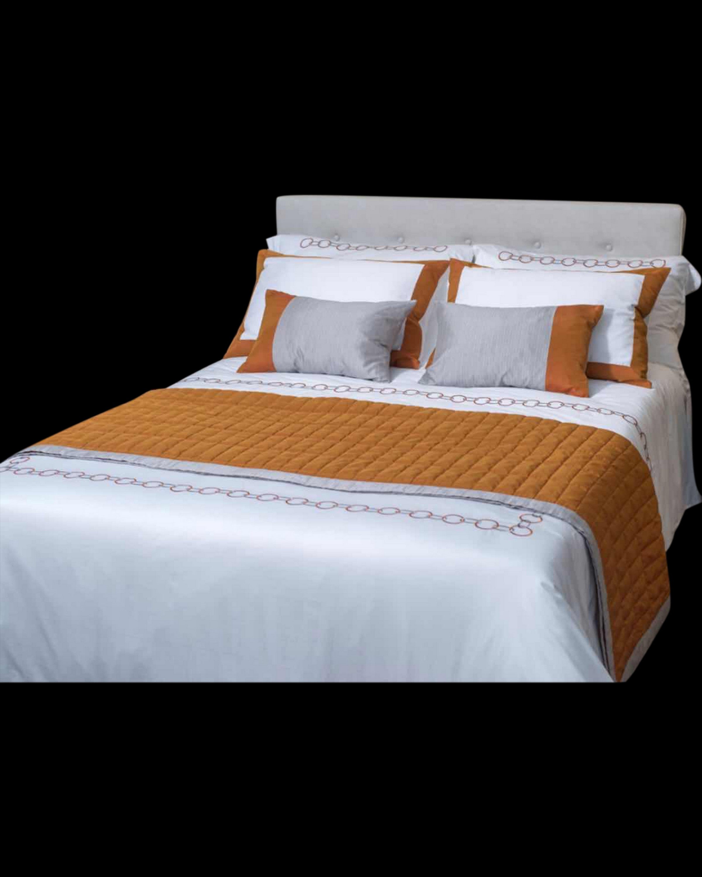 Luxury orange bed set with pillow