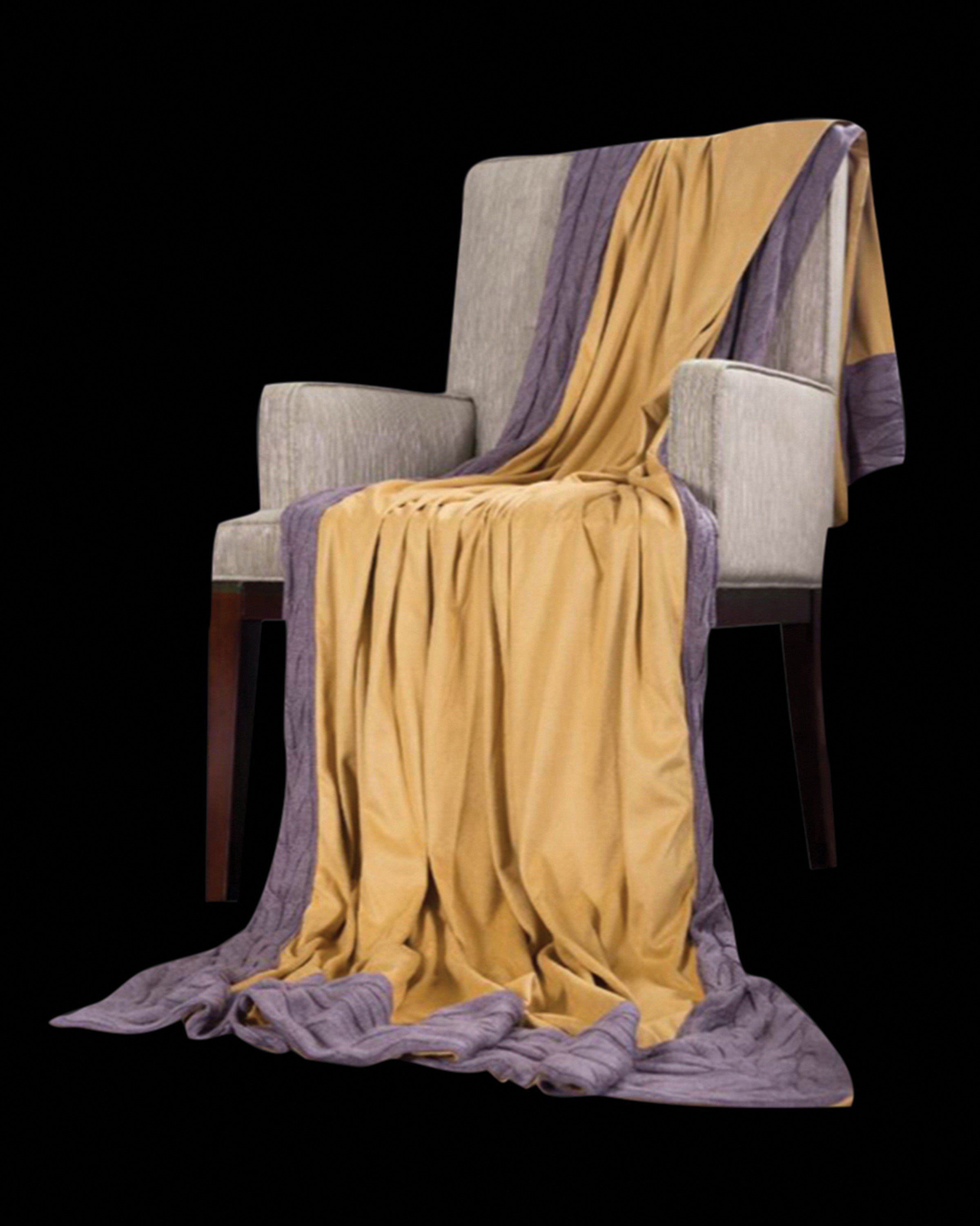 Cricket Luxury Yellow And Grey Throw And Blanket