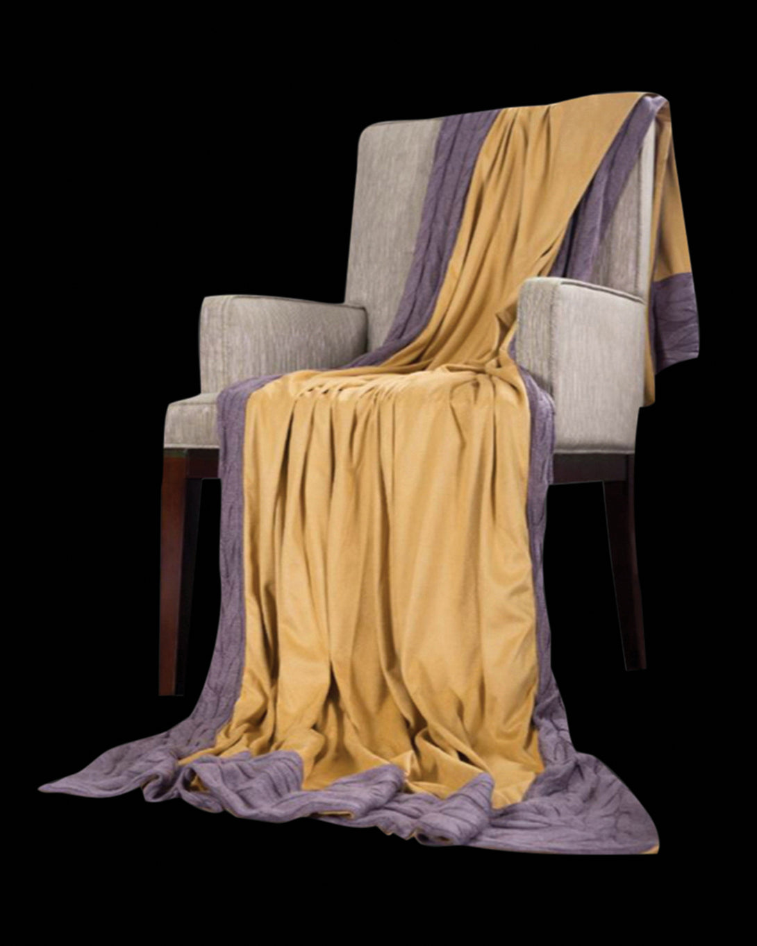 Cricket Luxury Yellow And Grey Throw And Blanket