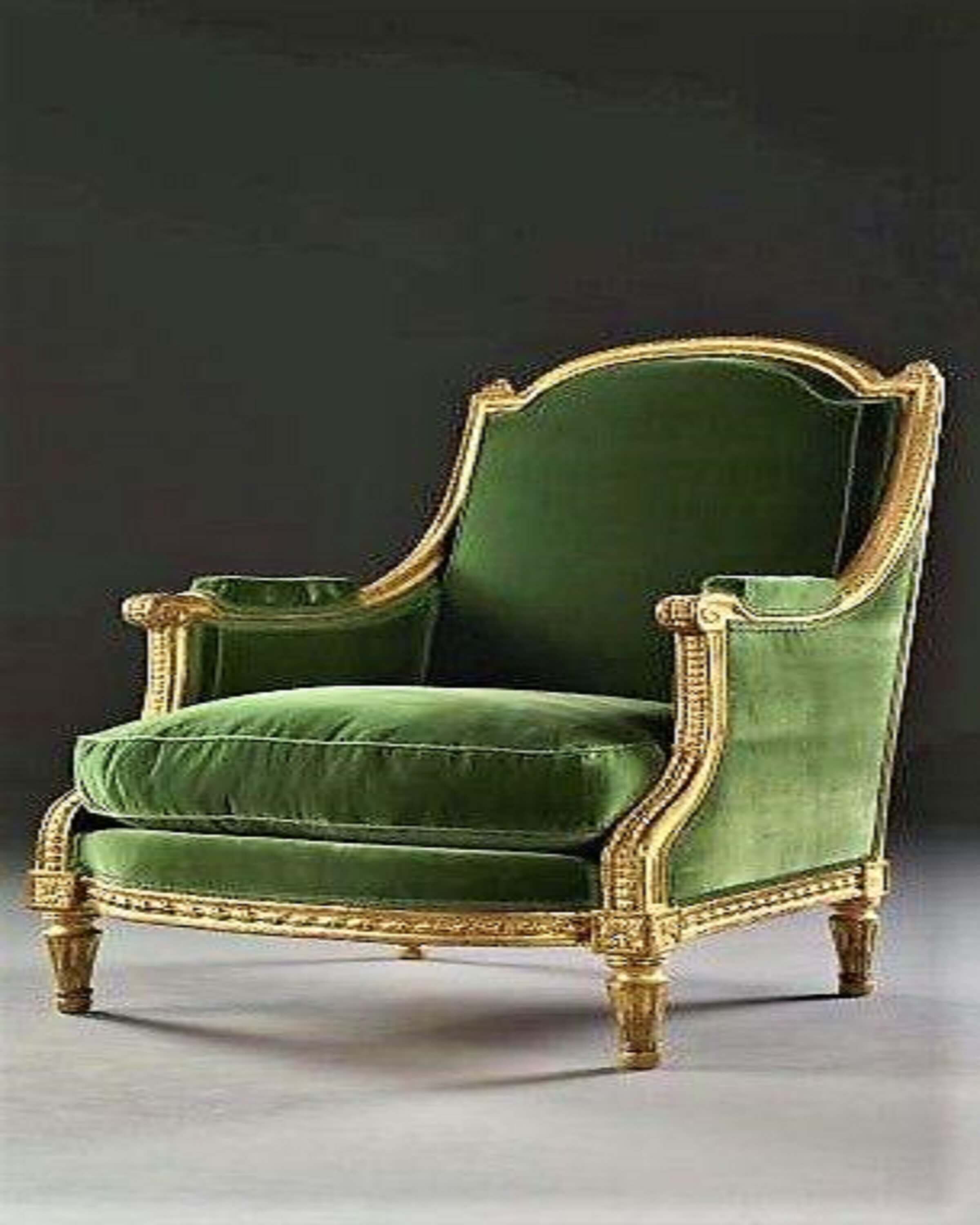 Luxury green &  gold leaf chair