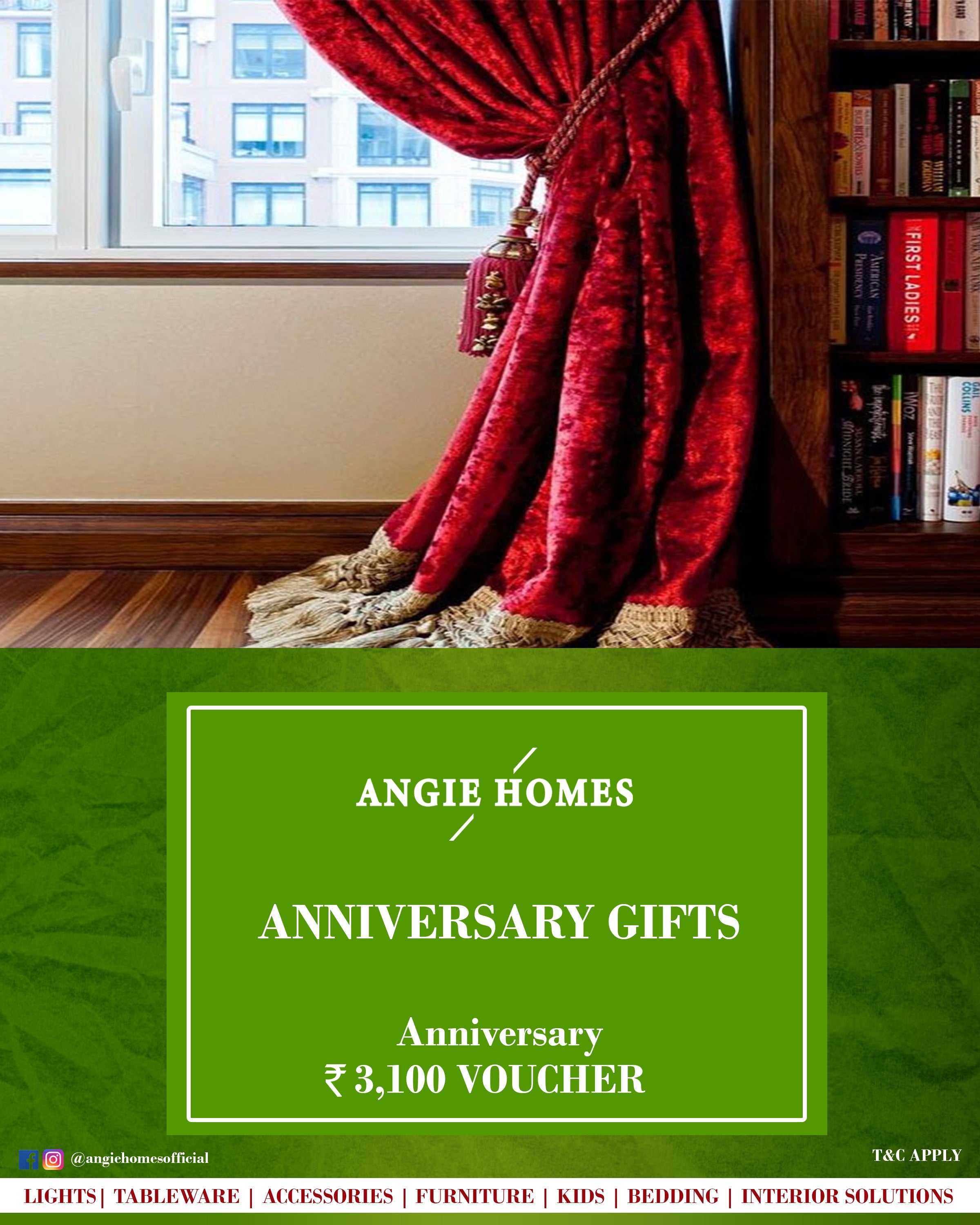 Best Curtain Gift Voucher for Couple Anniversary E-Gift Card