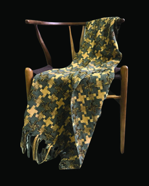 Decima Luxury Golden & Grey Throw & Blanket