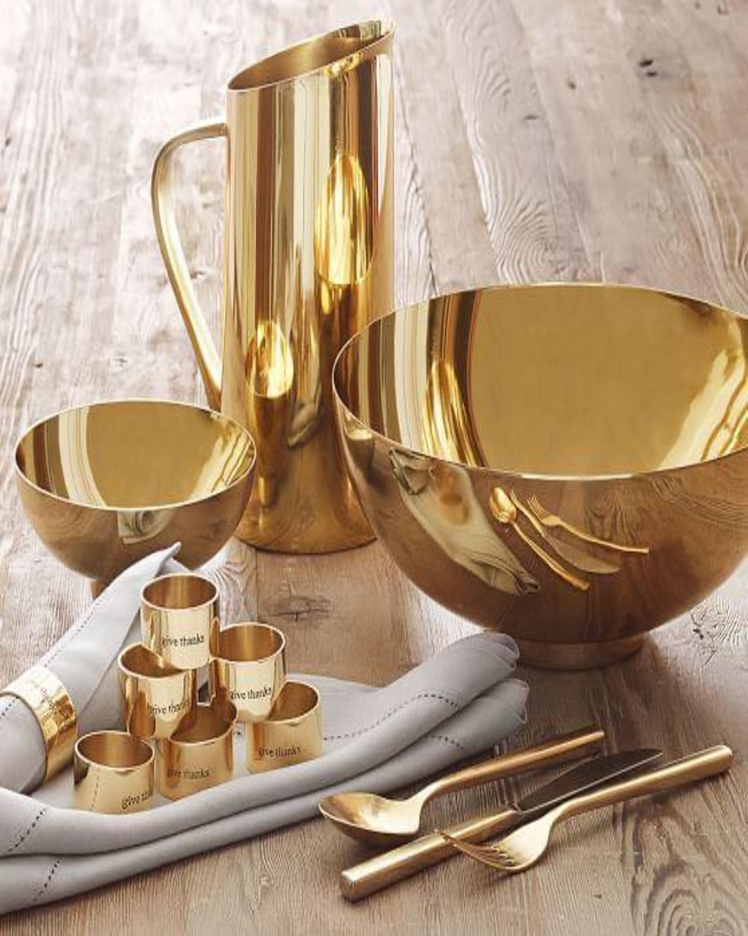 Gold Brass Finish Serveware