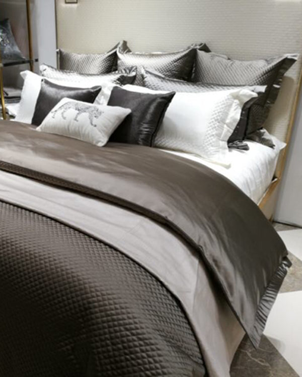 Luxury grey bed set with pillow