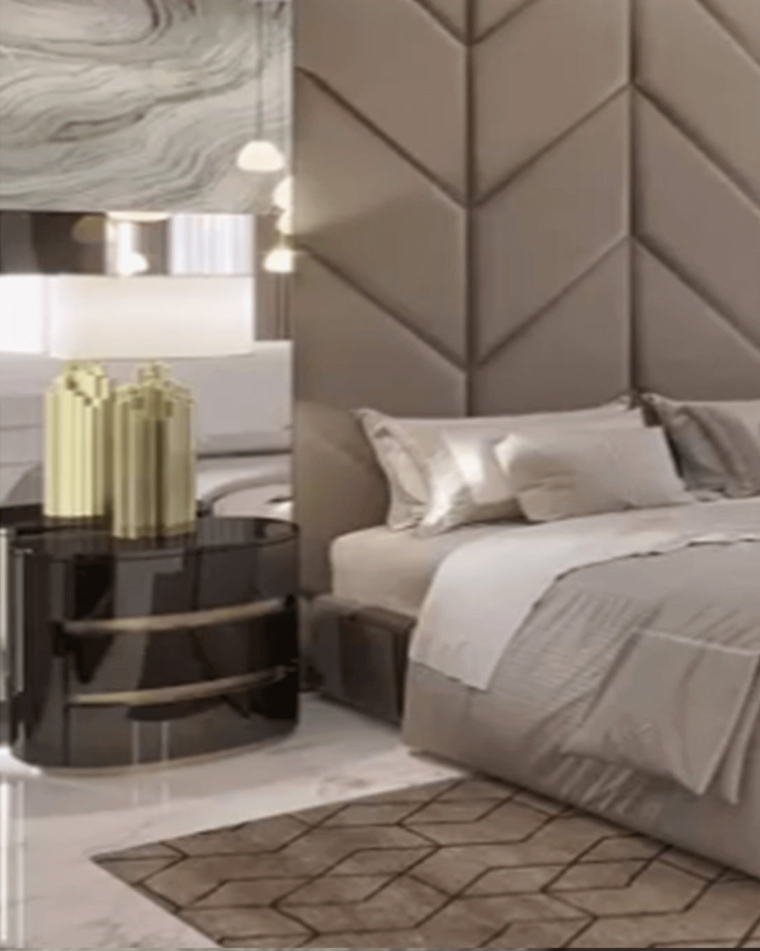 Luxury Bed With Head Board