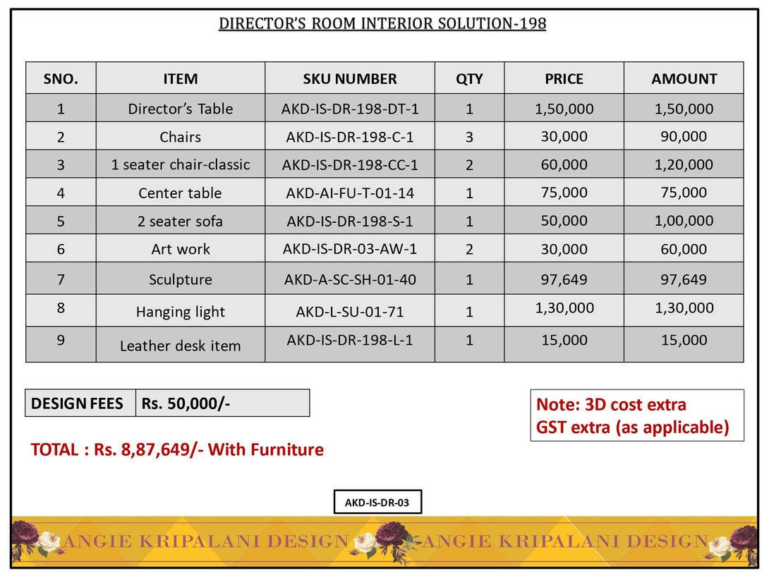 Luxury Director Room Interior Design Solution