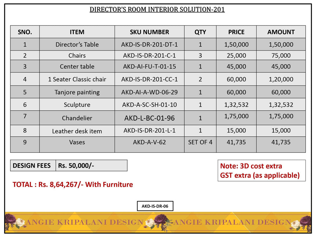 Luxury Director Room Interior Design Solution