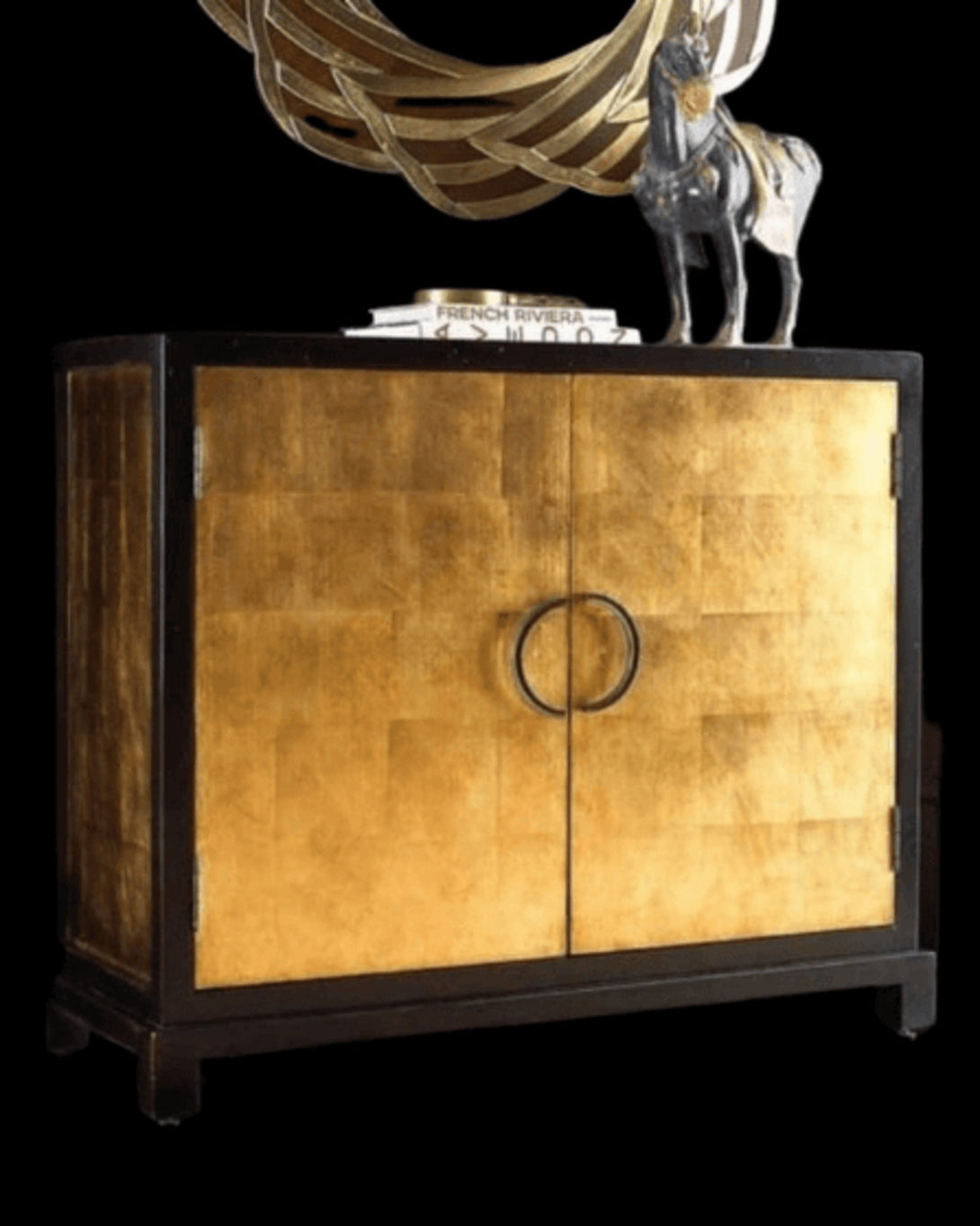 Luxury gold leaf console