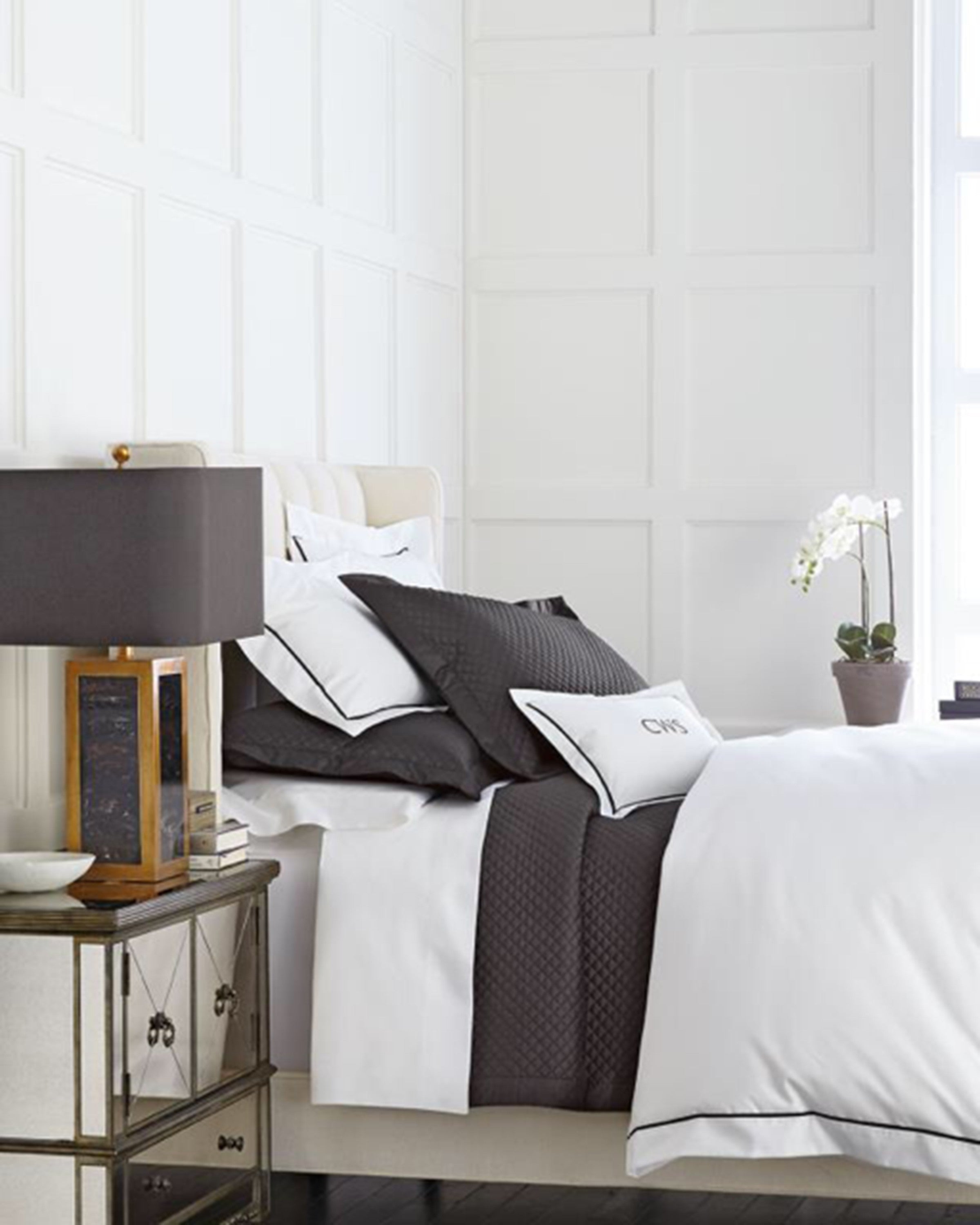 Luxury white and grey bed sets