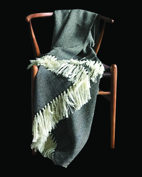 Fuschsia Luxury Grey & White Throw & Blanket