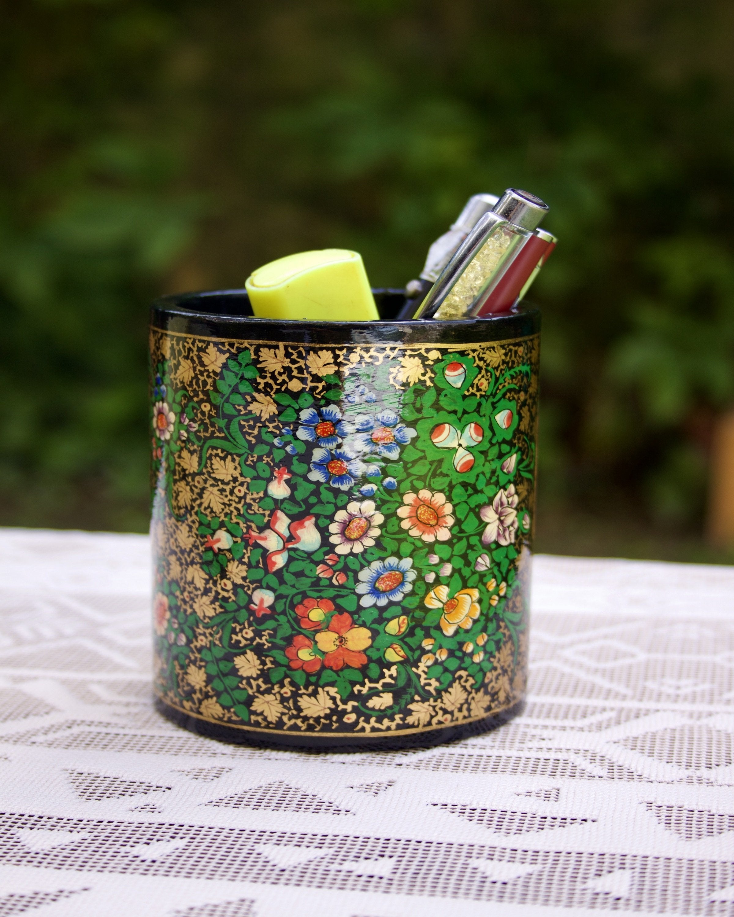 Luxury flora  Kashmiri pen stand box