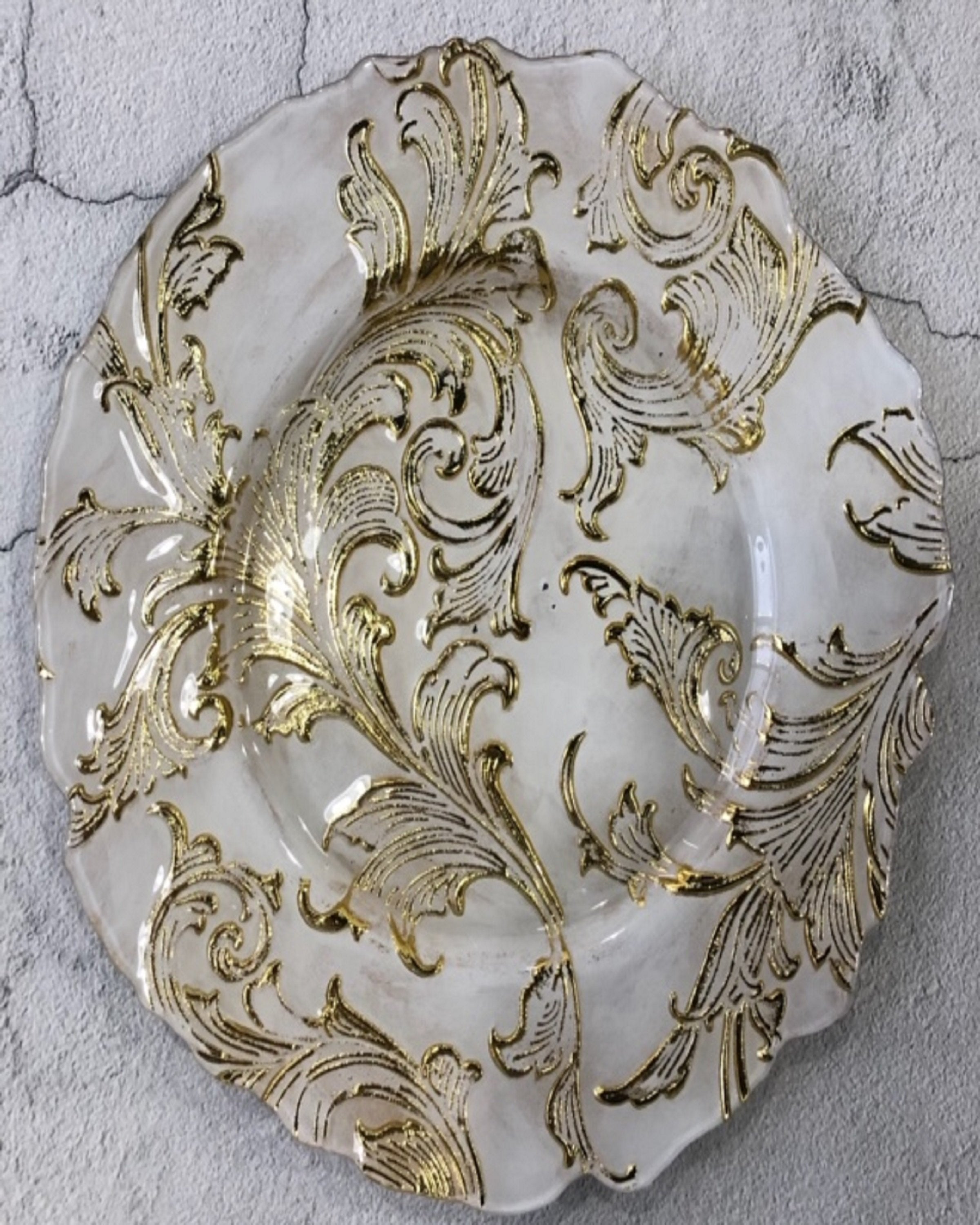Luxury Plate Set White And Golden