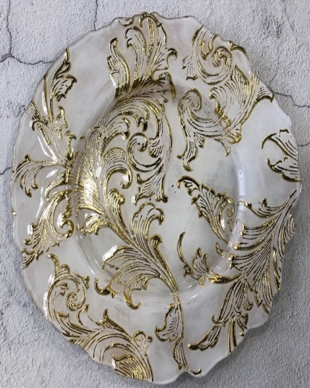 Luxury Plate Set White And Golden