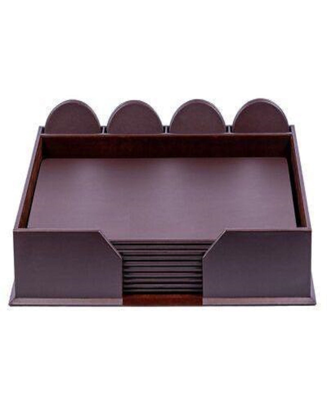 Maroon Leather Desk Accessories